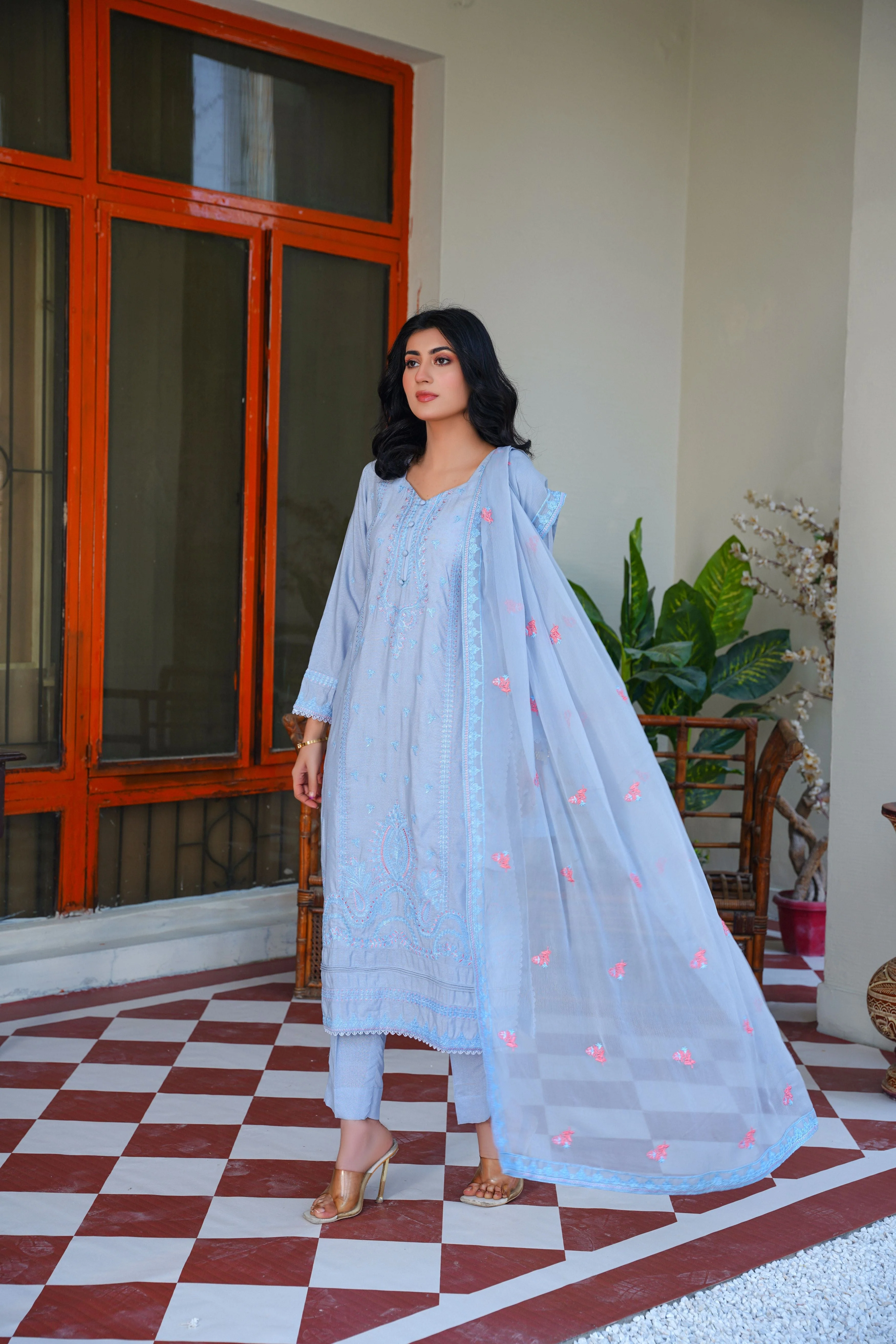 Threads & Weaves 3 PC KARANDI Embroidered Dress-KR24101 - Image 2