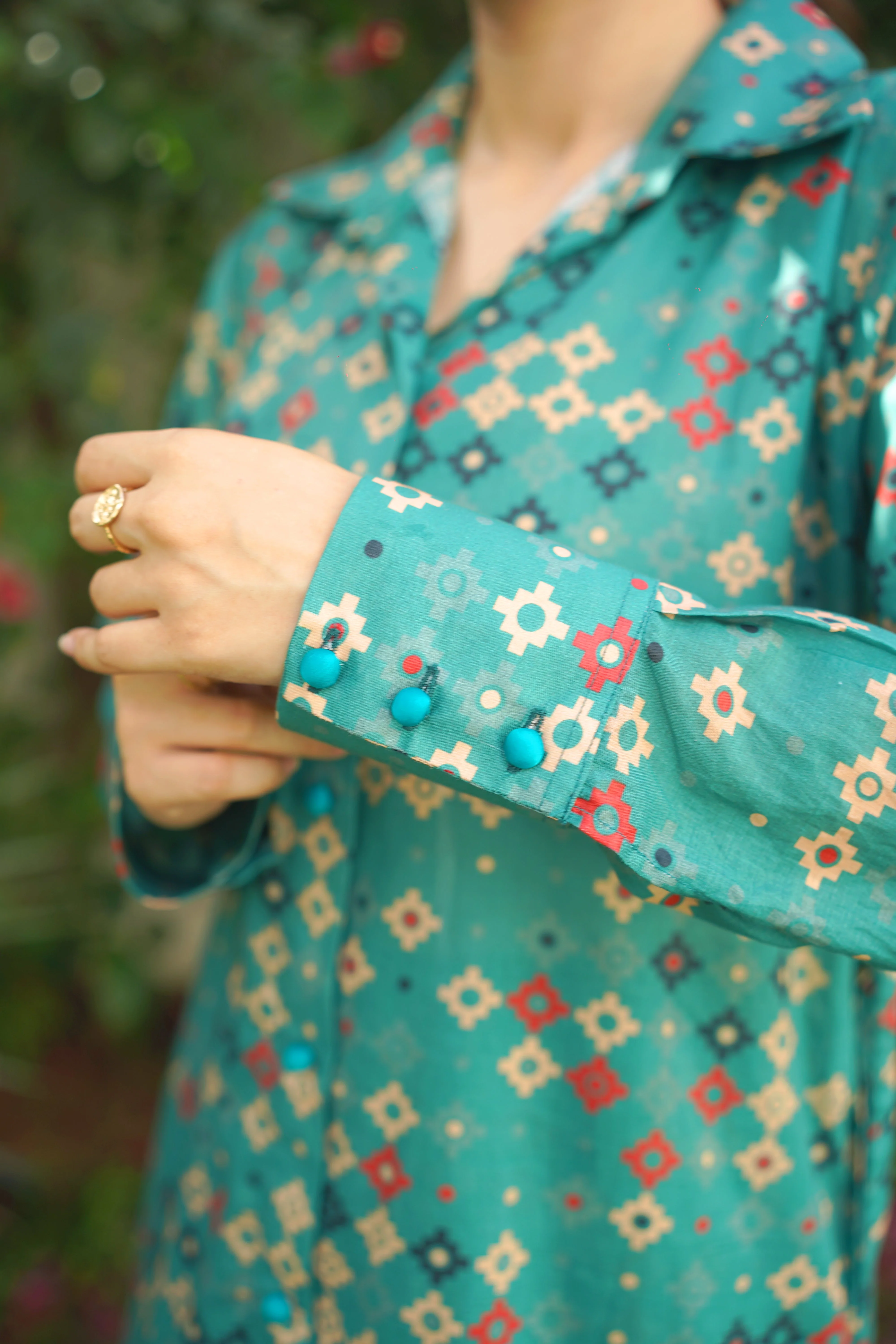 Amal Stitched 2 Piece Summer Lawn Collection-Turquoise Luxe - Image 3