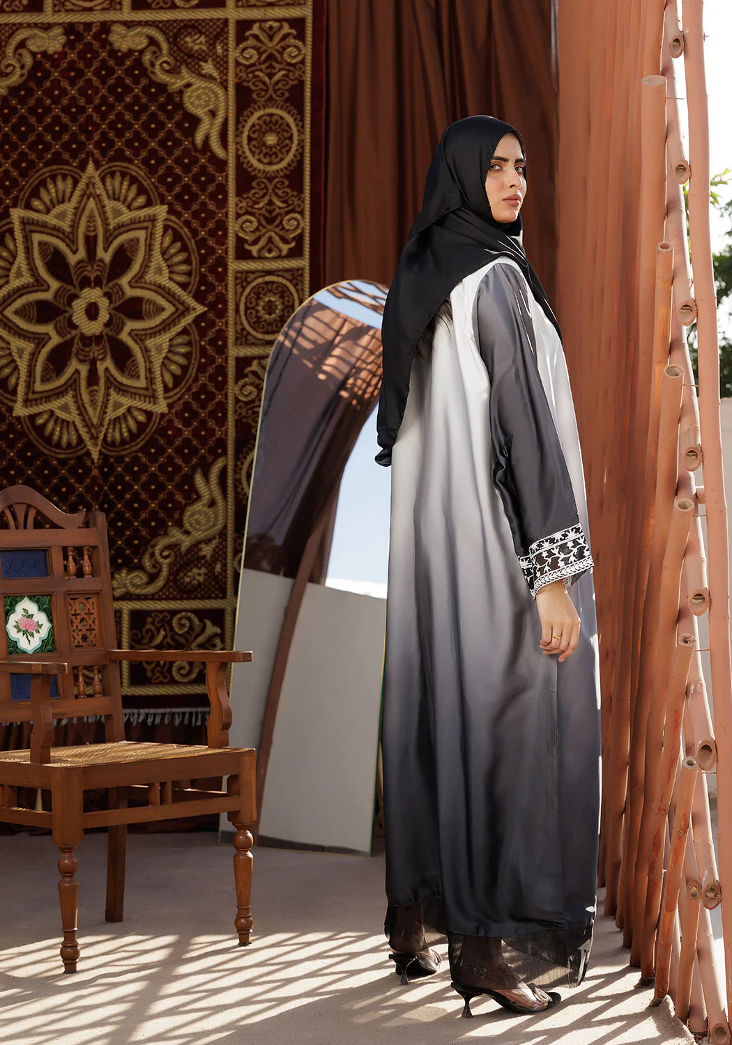Hijabi.Pk Twilight Weave Abaya - Signature - Image 2