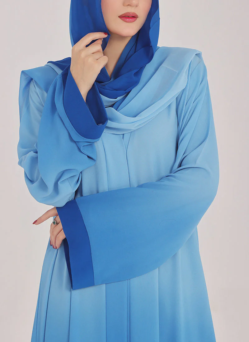 Hijab Ul Hareem Two Tone Blue Gradient Abaya - 0116-PR-1015 - Image 6