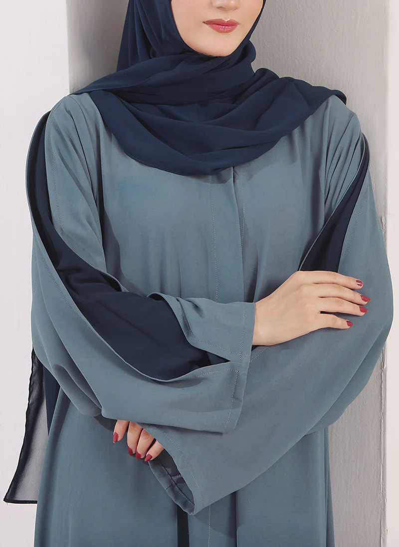 Hijab Ul Hareem Two Tone Navy Blue Gradient Abaya - 0121-R-1014 - Image 6