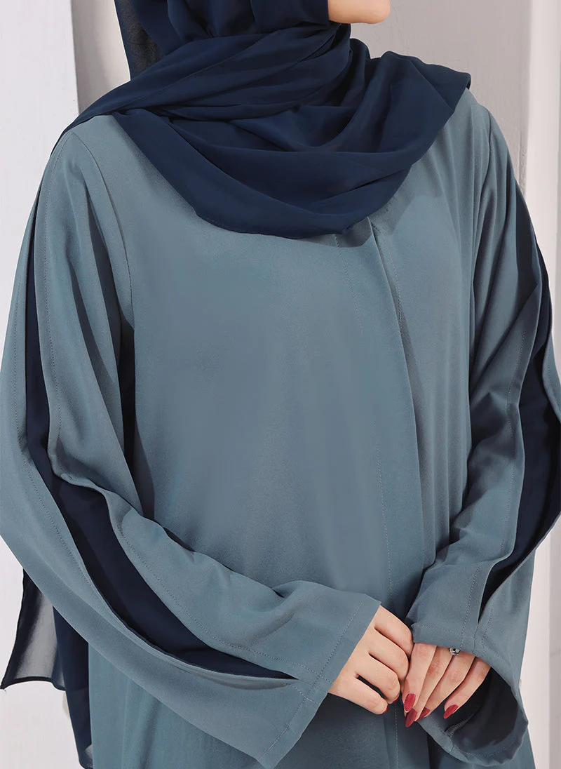 Hijab Ul Hareem Two Tone Navy Blue Gradient Abaya - 0121-R-1014 - Image 5