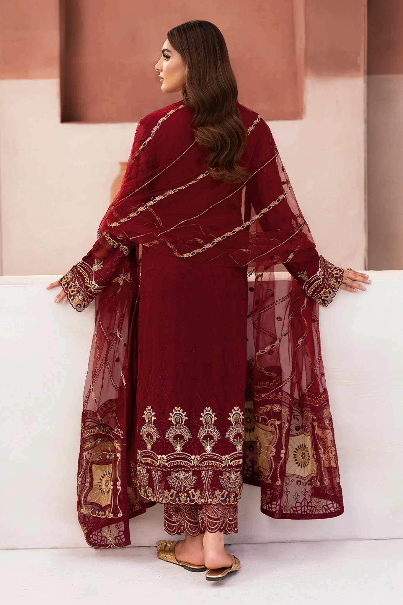 Arzoo by Ramsha Unstitched 3 Piece Chiffon Vol 01 Suit-U-106 - Image 3