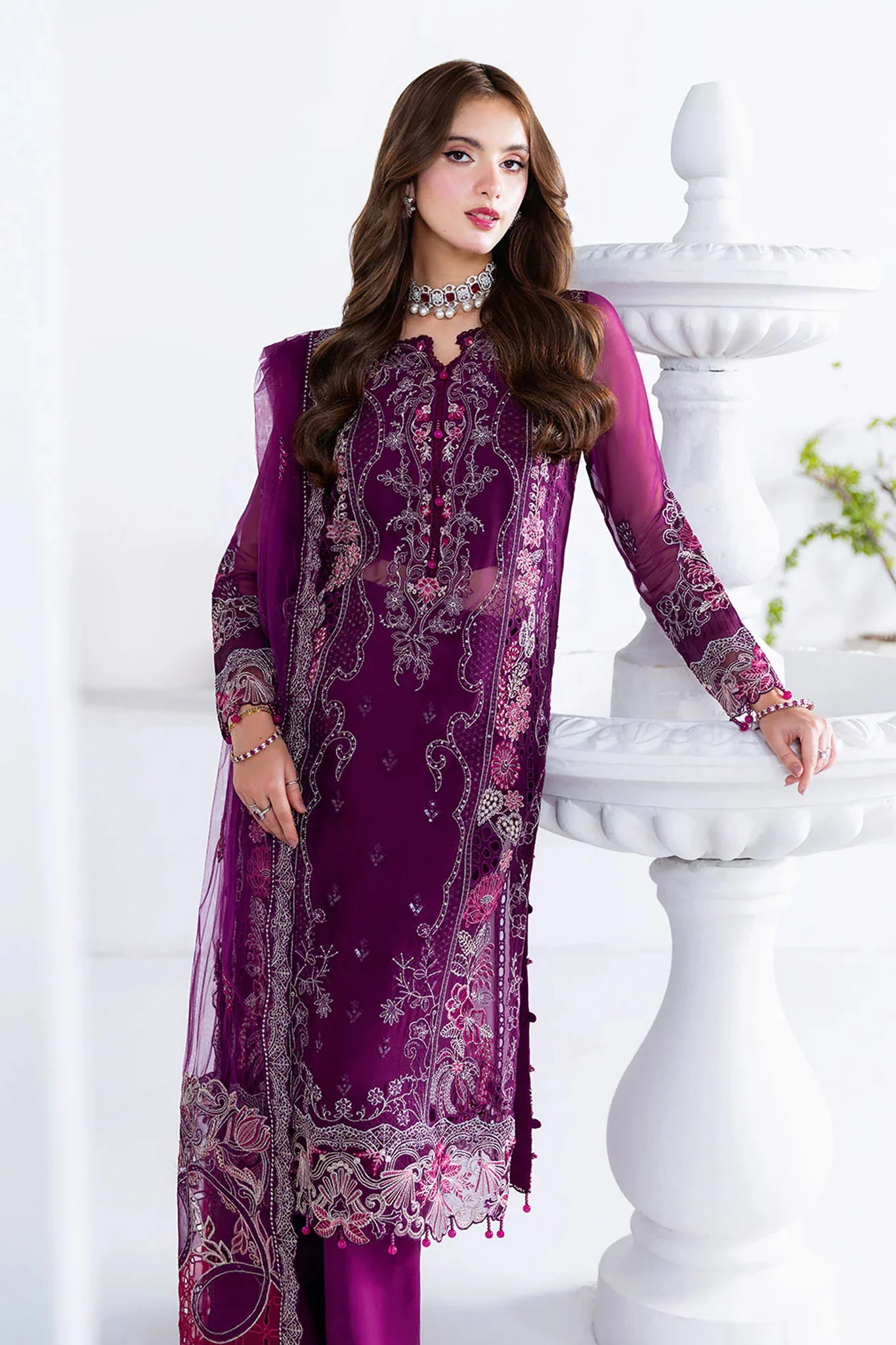 Arzoo by Ramsha Unstitched 3 Piece Chiffon Vol 02 Suit-U-206 - Image 2