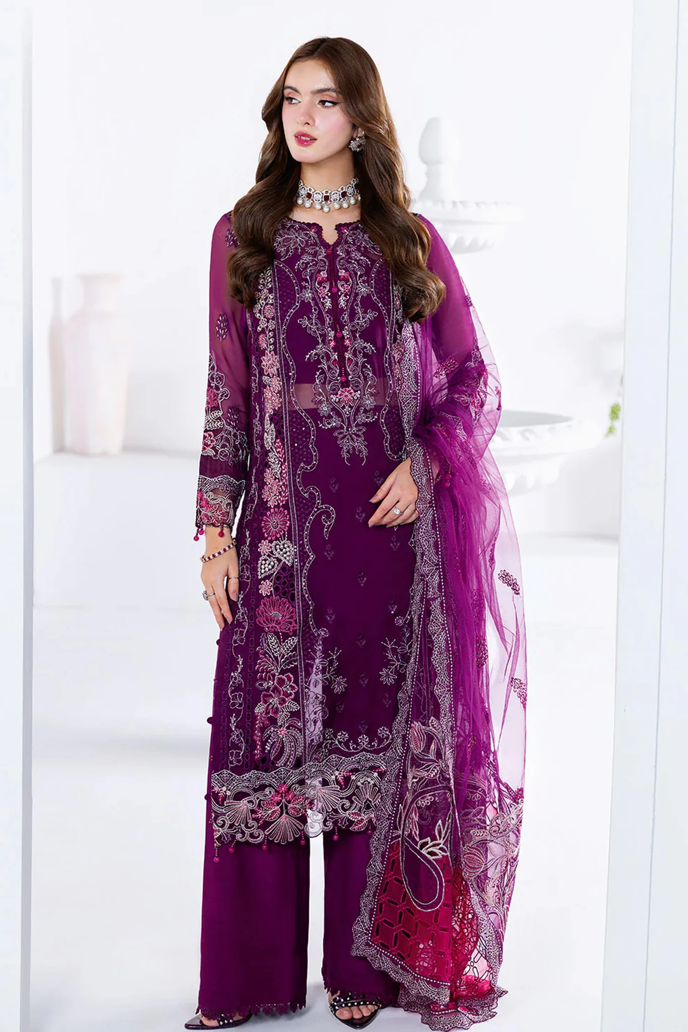Arzoo by Ramsha Unstitched 3 Piece Chiffon Vol 02 Suit-U-206 - Image 4