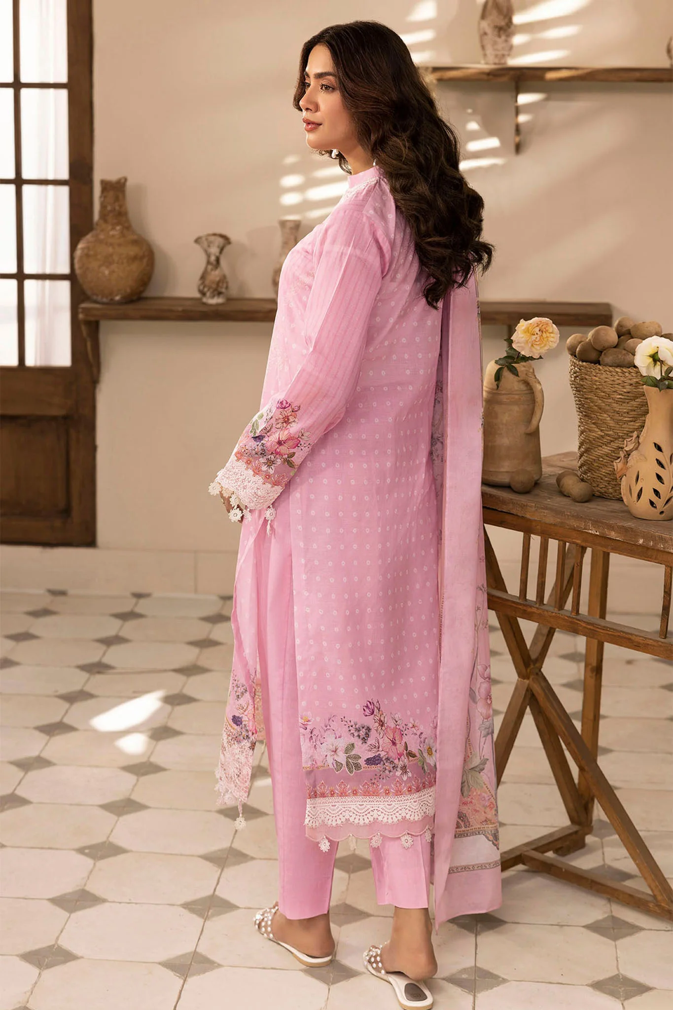 Umang By Motifz Unstitched 3 Piece Digital Printed Emb Lawn 2 Suit-5421-VERA - Image 3
