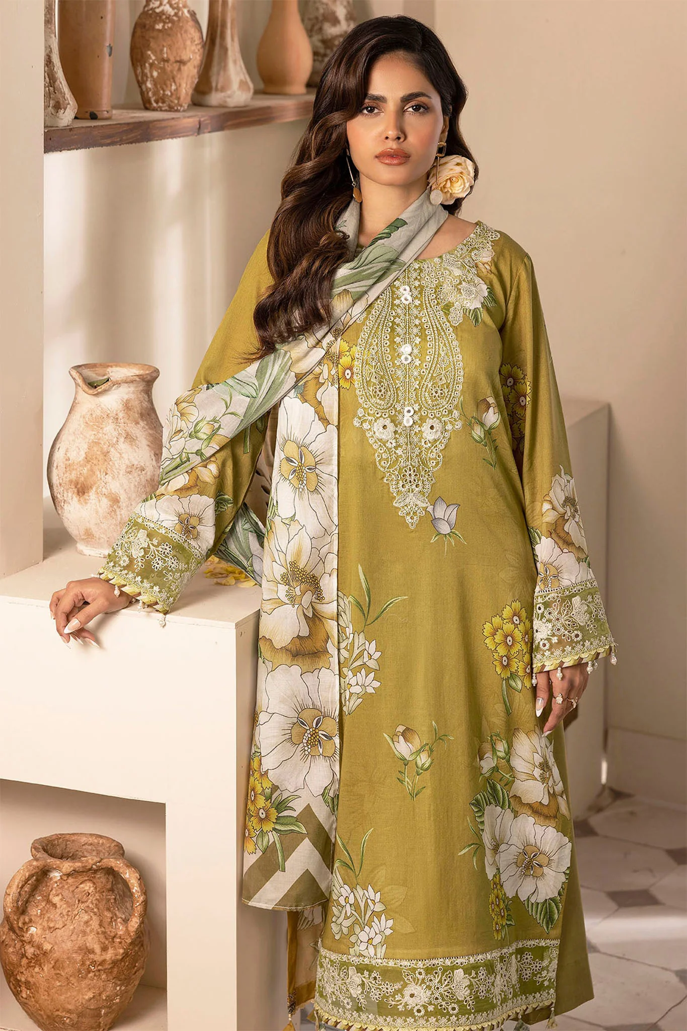 Umang By Motifz Unstitched 3 Piece Digital Printed Emb Lawn Suit-5468-BLOOM - Image 4
