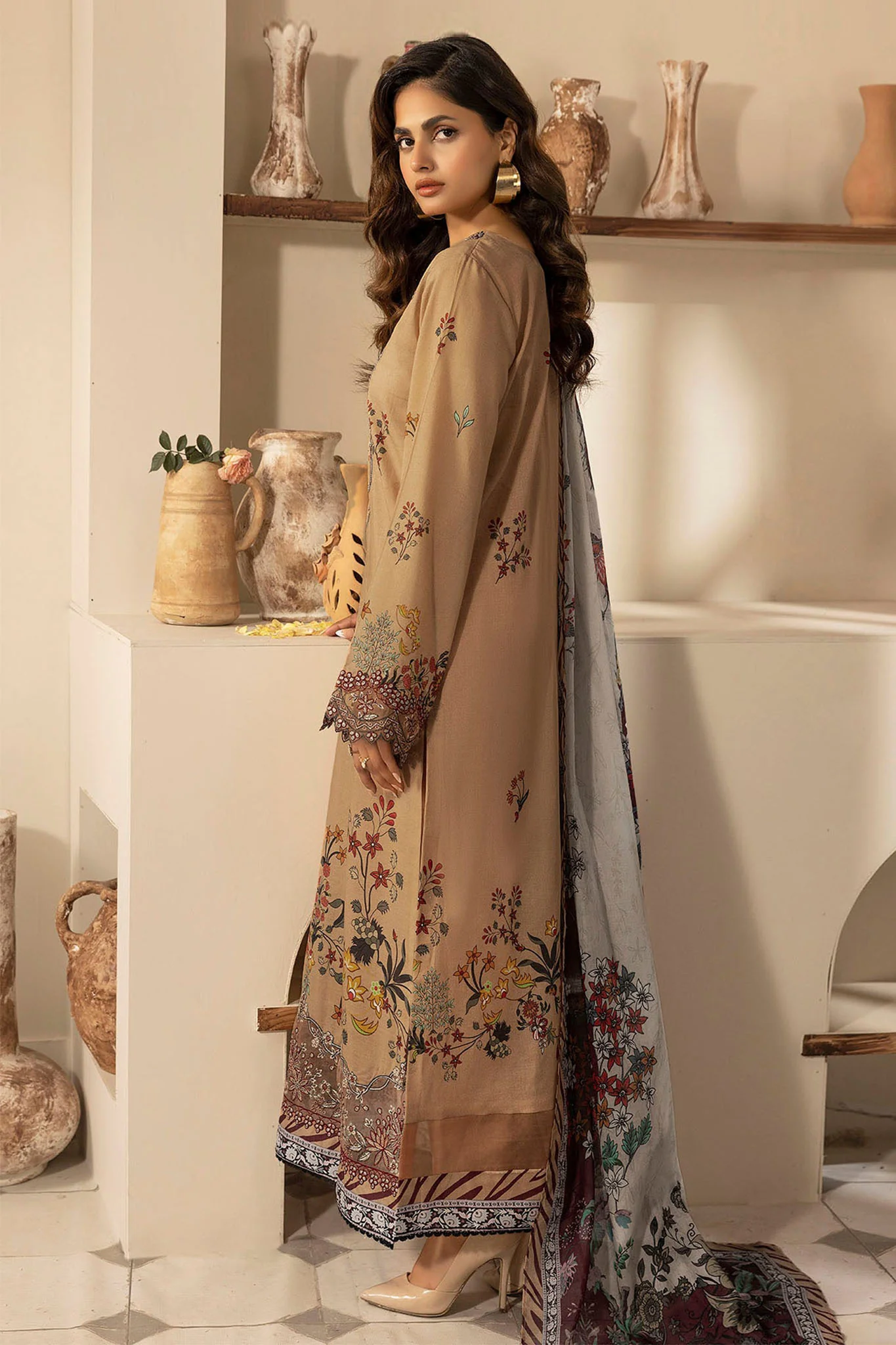 Umang By Motifz Unstitched 3 Piece Digital Printed Emb Lawn Suit-5474-Ara - Image 3