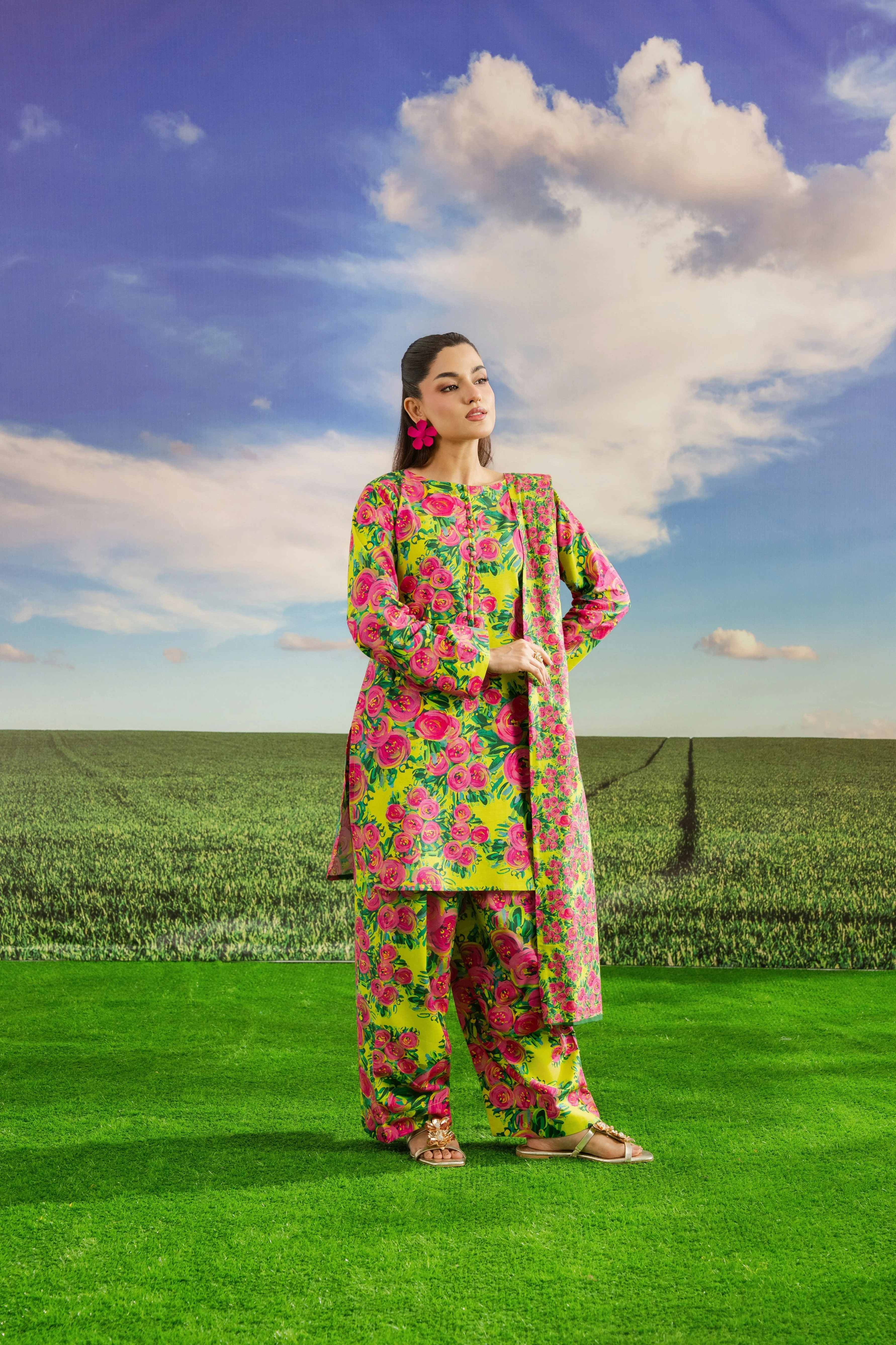 Feathers Unstitched Winter Arrivals Suit-SYNARA-FT574 - Image 3