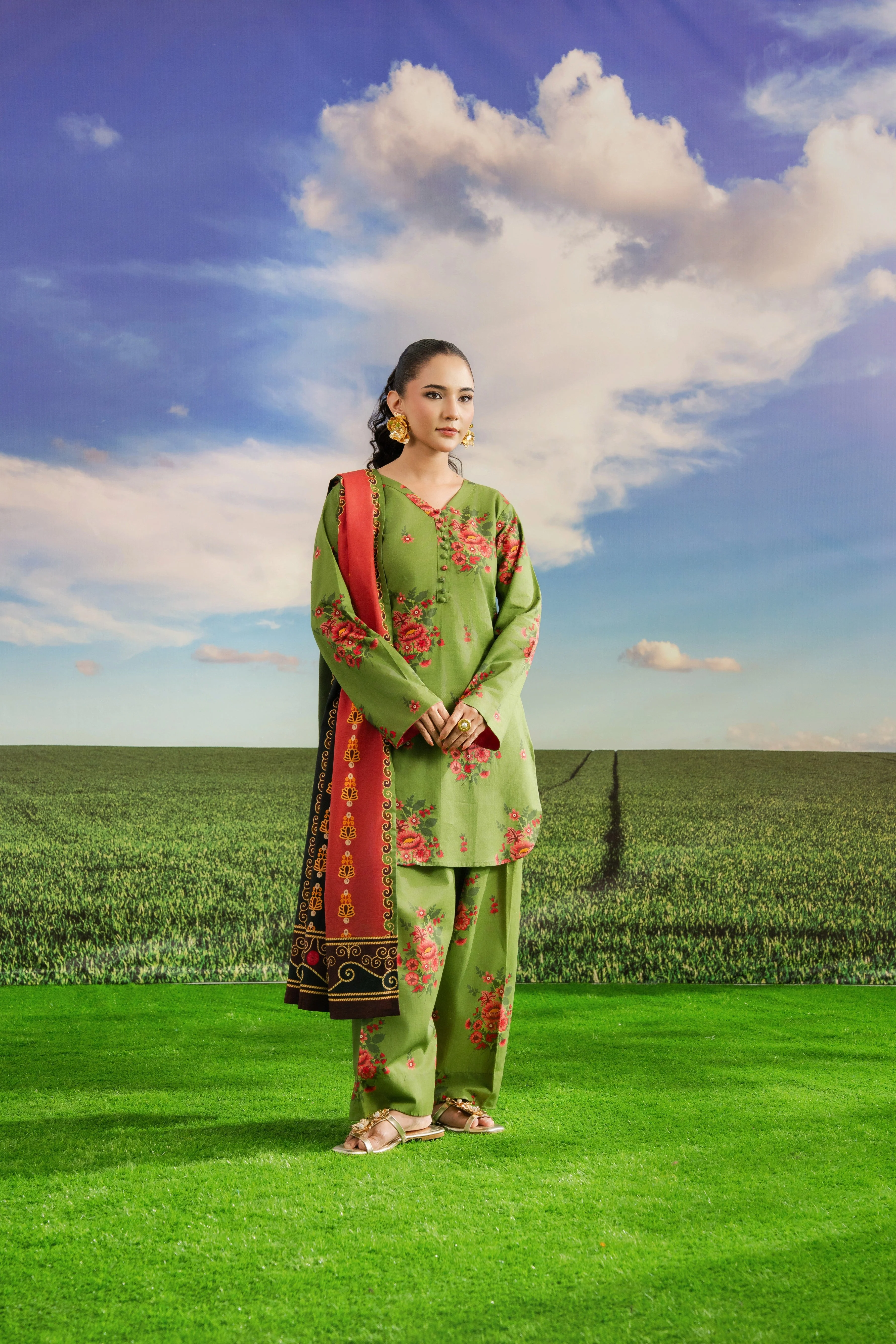 Feathers Unstitched Winter Arrivals Suit-ELORIA-FT580