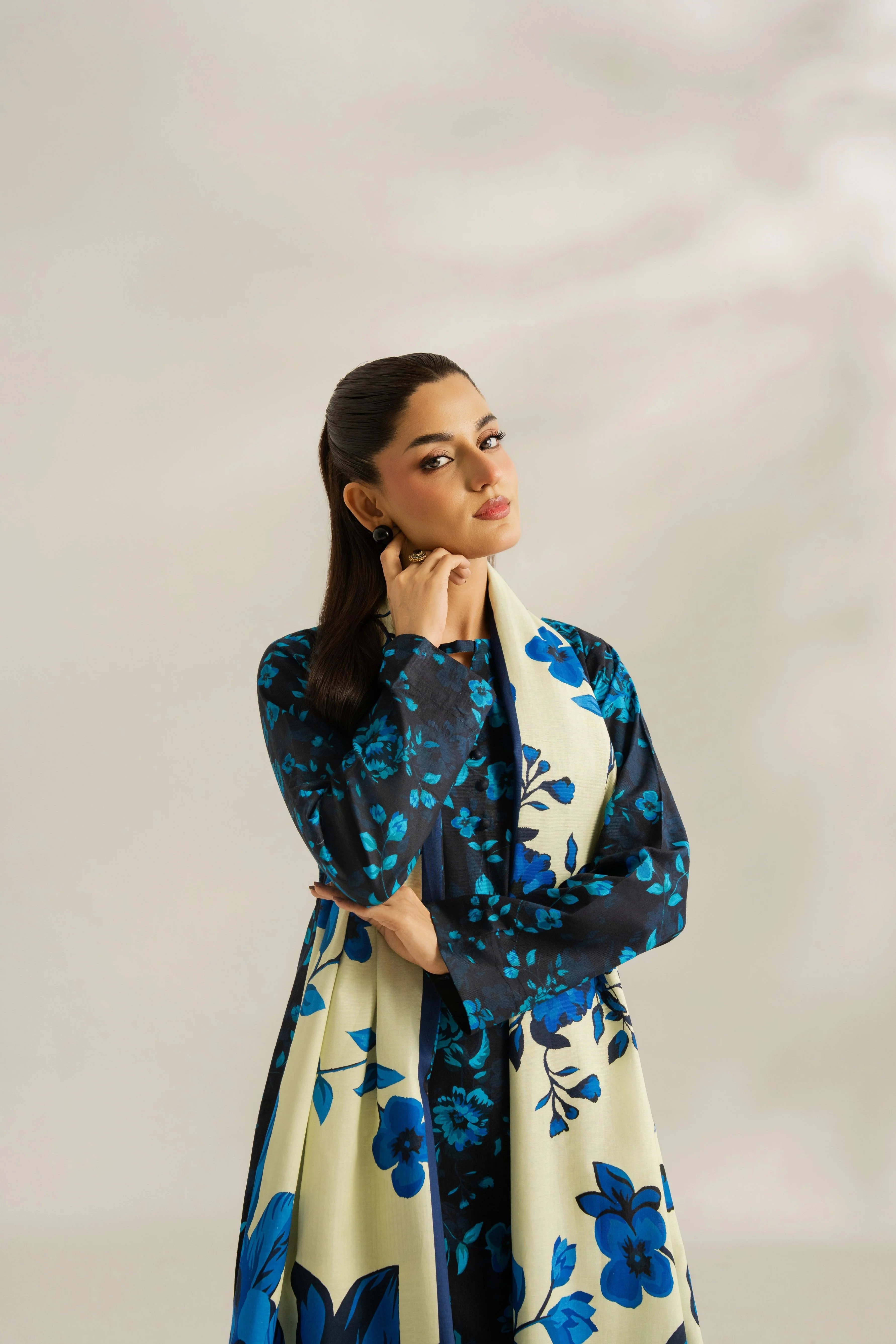 Feathers Unstitched Winter Arrivals Suit-KELNOR-FT583 - Image 9