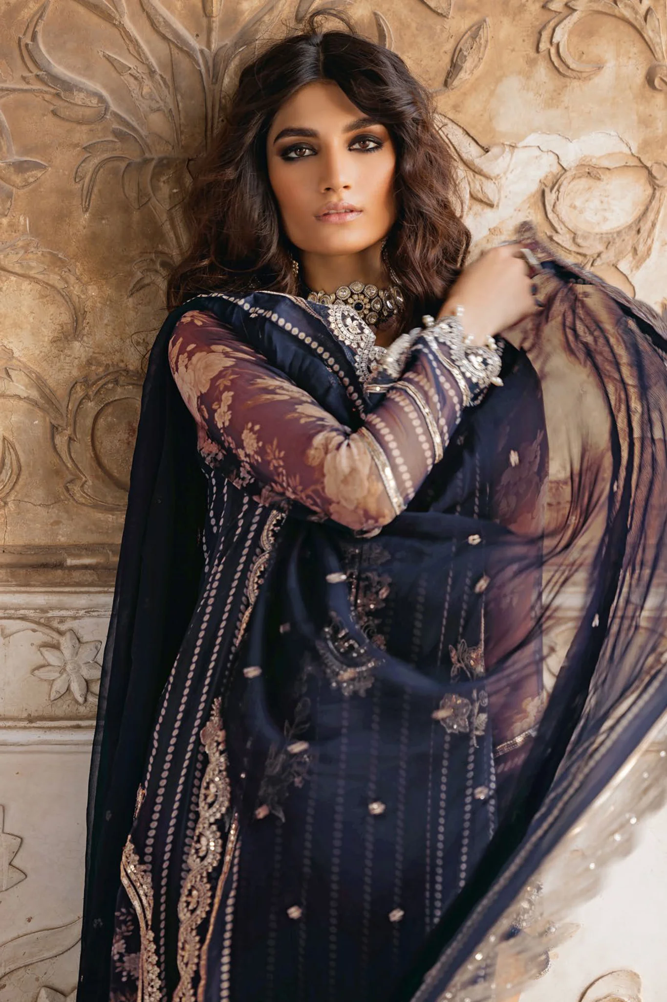 Vasal By Charizma Unstitched 3 Piece Luxury Chiffon Vol-02 Suit-VSL5-15 - Image 5
