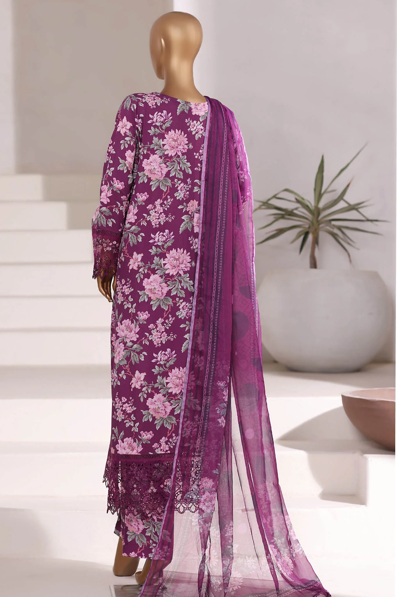 Sada Bahar Stitched 3 Piece Festive Emb Viscose Suit-VCK-547-Purple - Image 3
