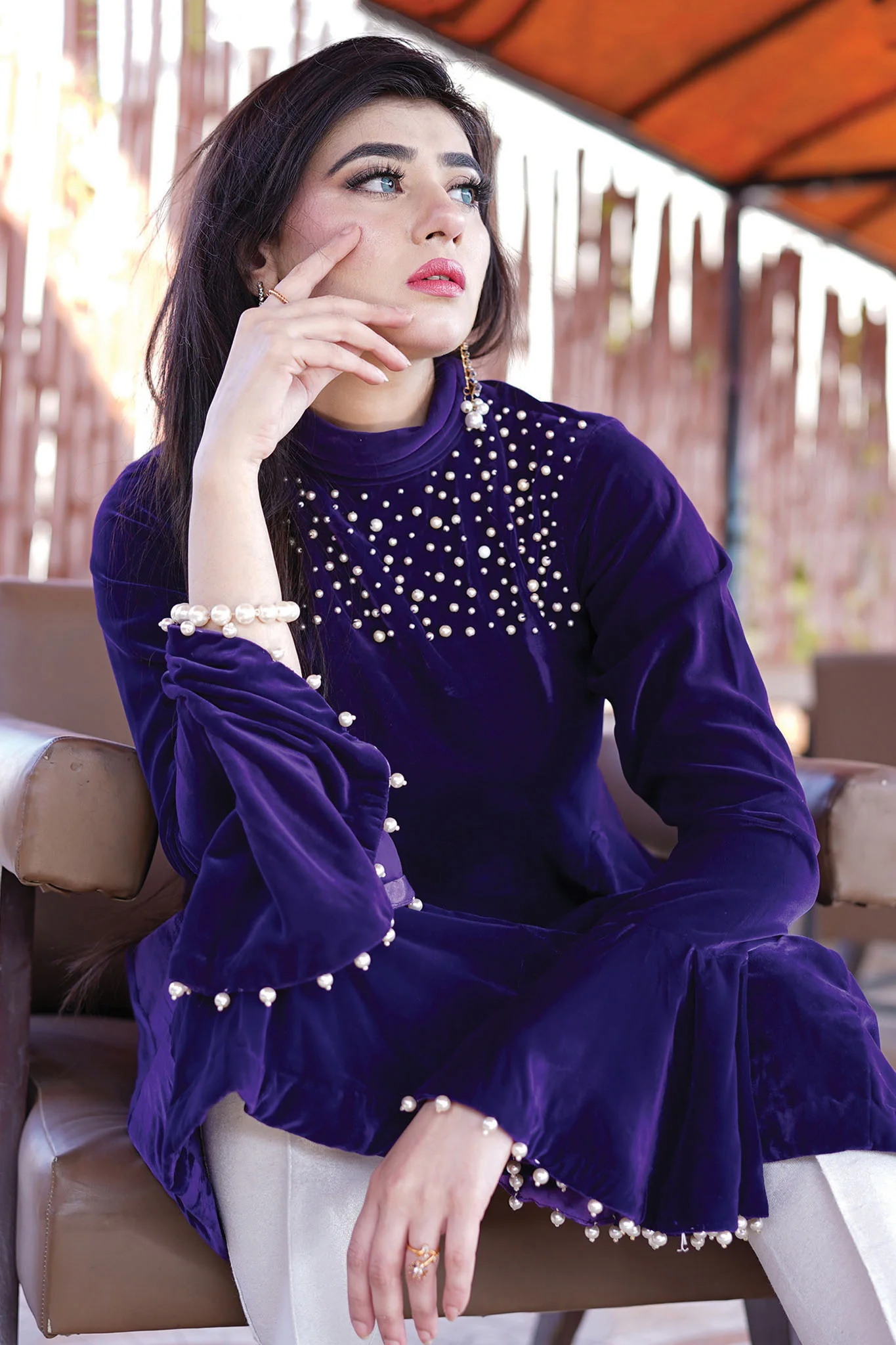 Velora By Stitch Vibes Stitched Shirts Suit-Velvet Peplum - Image 2