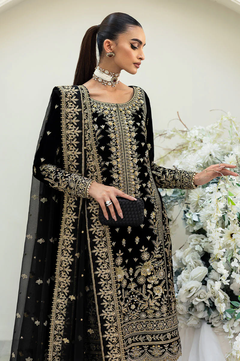 Celeste By Gulaal Unstitched 3 Piece Velvet Suit-Velour - Image 2