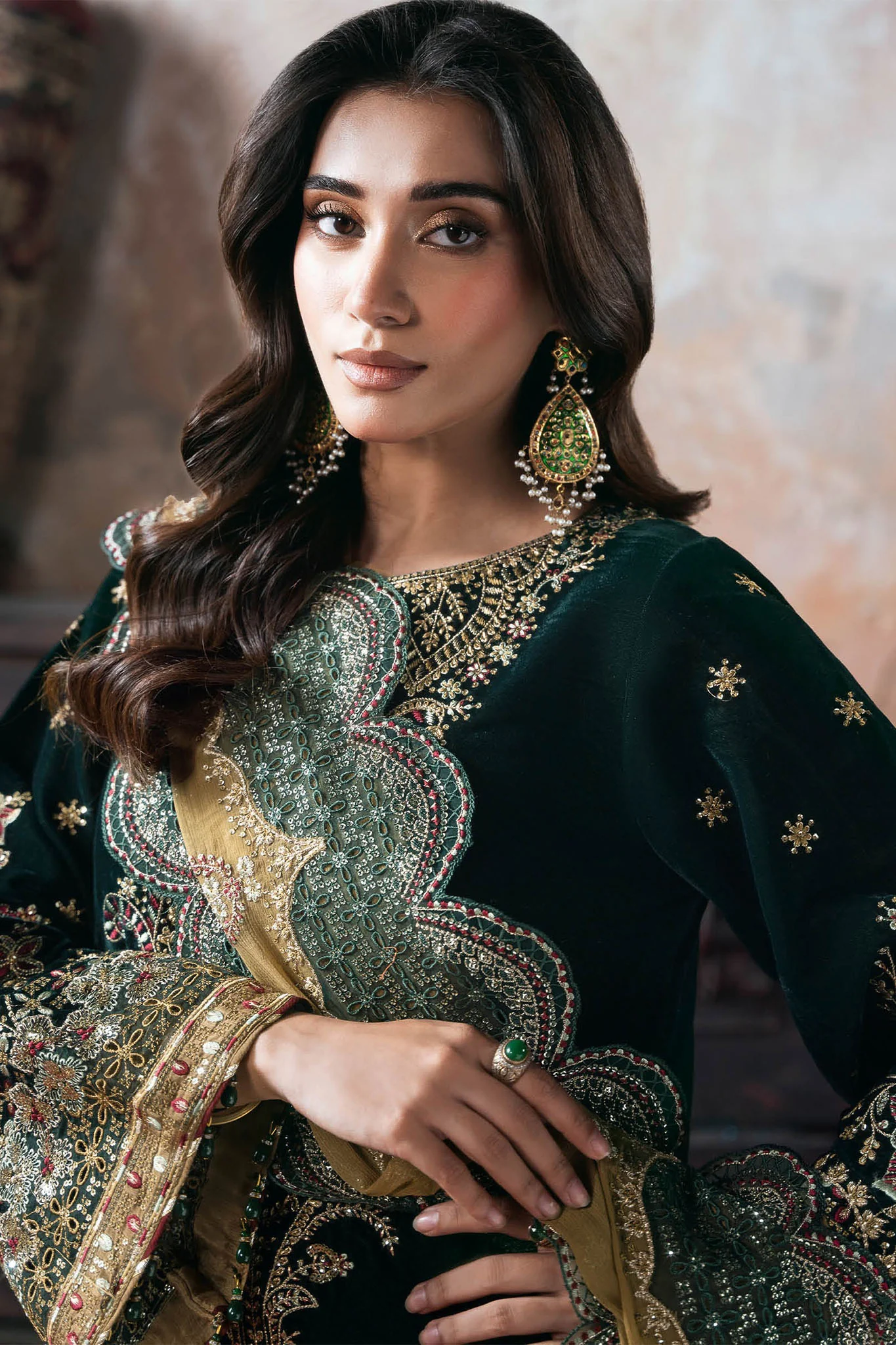Ramsha Unstitched 3 Piece Luxury Velvet Vol-07 Suit-V-702 - Image 2