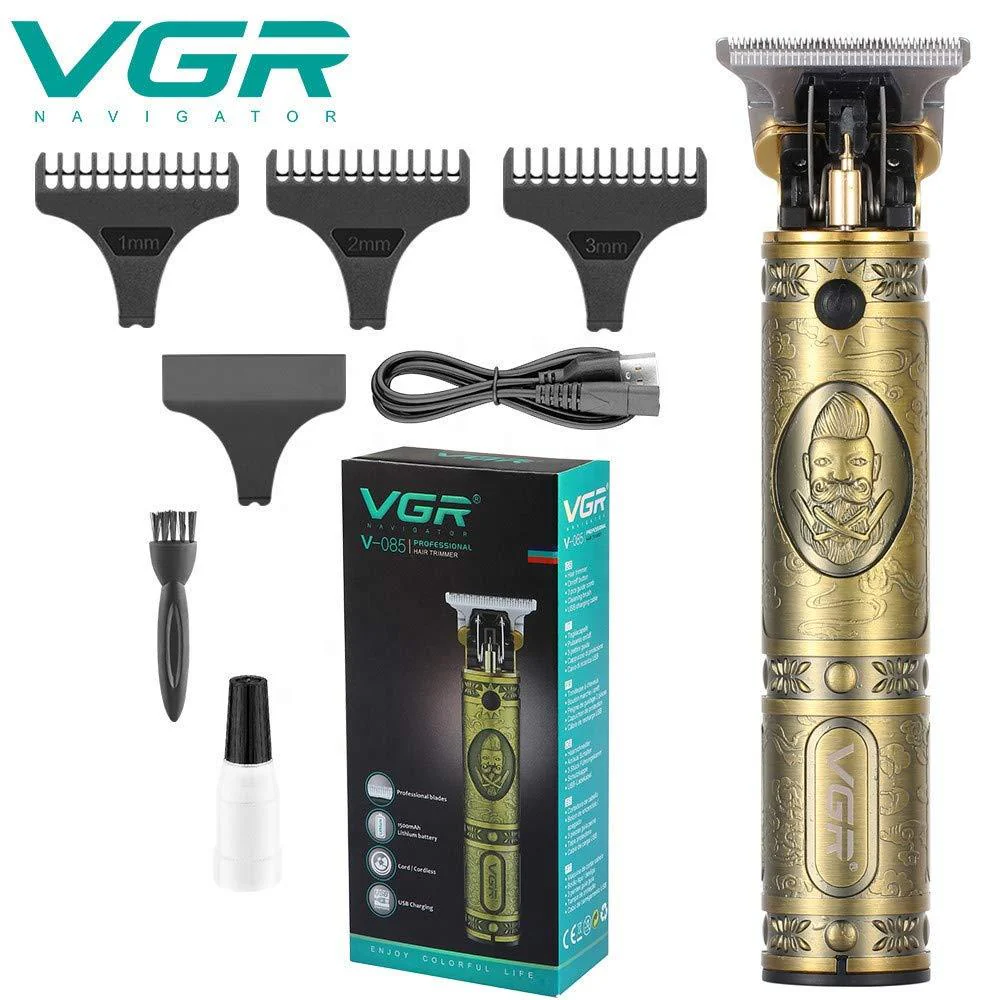 VGR-V-085 Rechargeable Hair Clippers with Zero Gapped Baldheaded T-Blade Trimmer