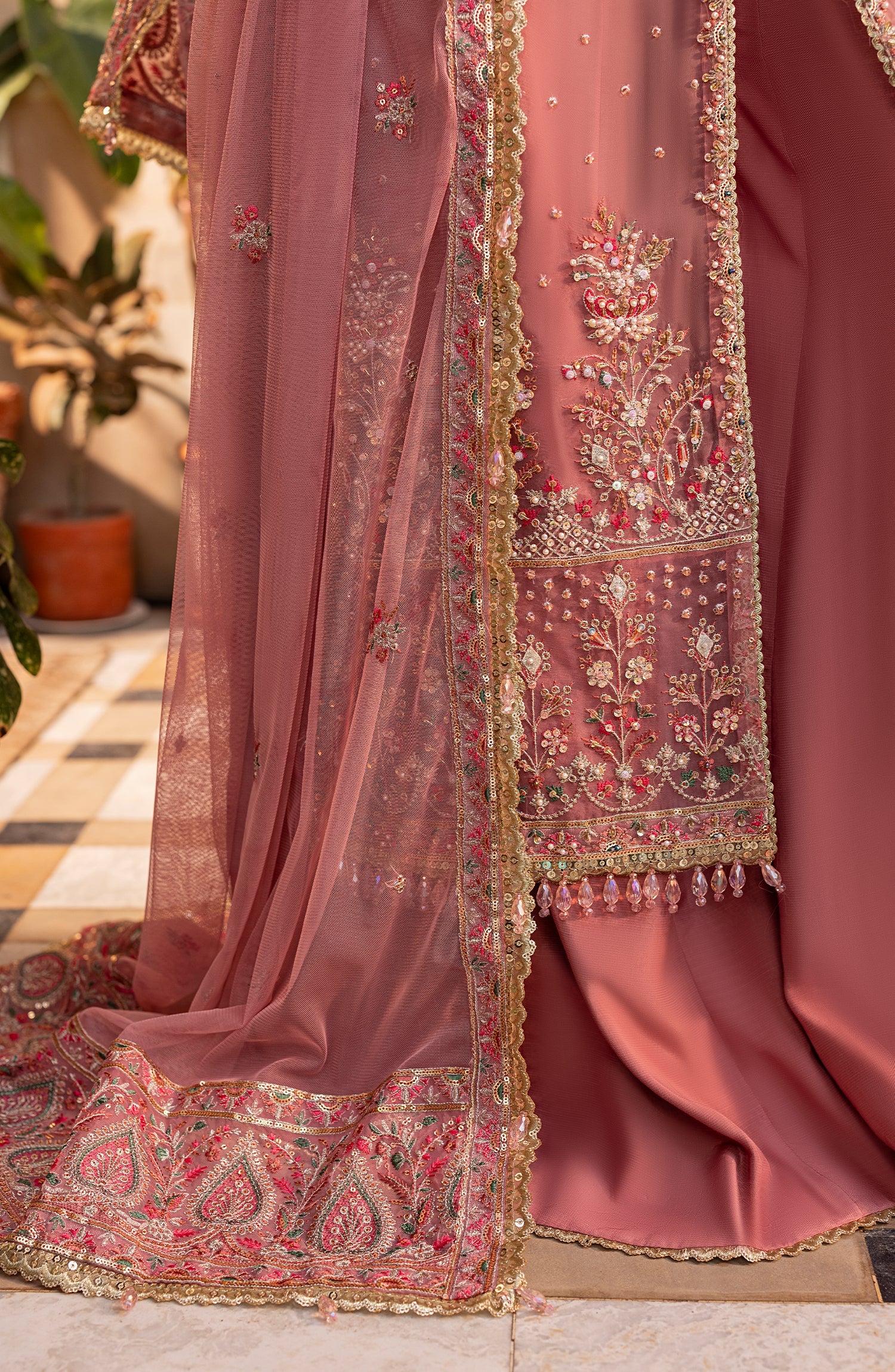 Aylin Unstitched 3 Piece Wedding Edit Suit-Victoria Formal Dress - Image 6