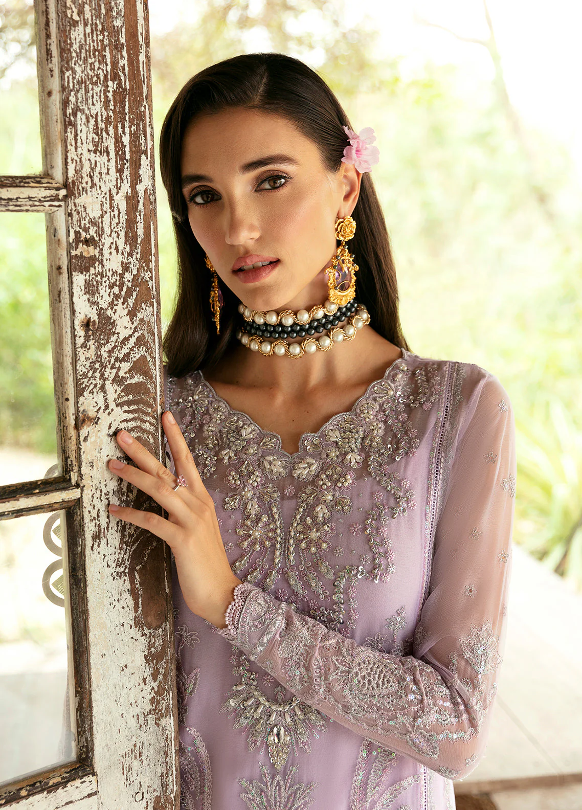 Chant de l'Amour' by Gulaal Unstitched 3 Piece Eid Formals Vol 1 Suit-VIOLA (GL-EC-24V1-07) - Image 3