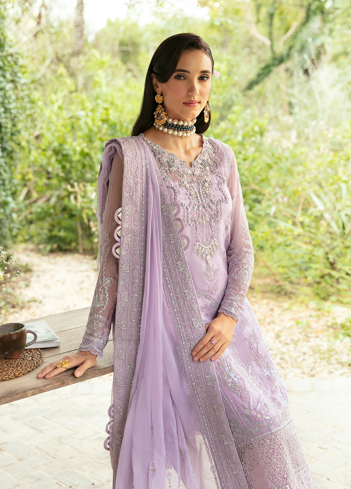 Chant de l'Amour' by Gulaal Unstitched 3 Piece Eid Formals Vol 1 Suit-VIOLA (GL-EC-24V1-07) - Image 5