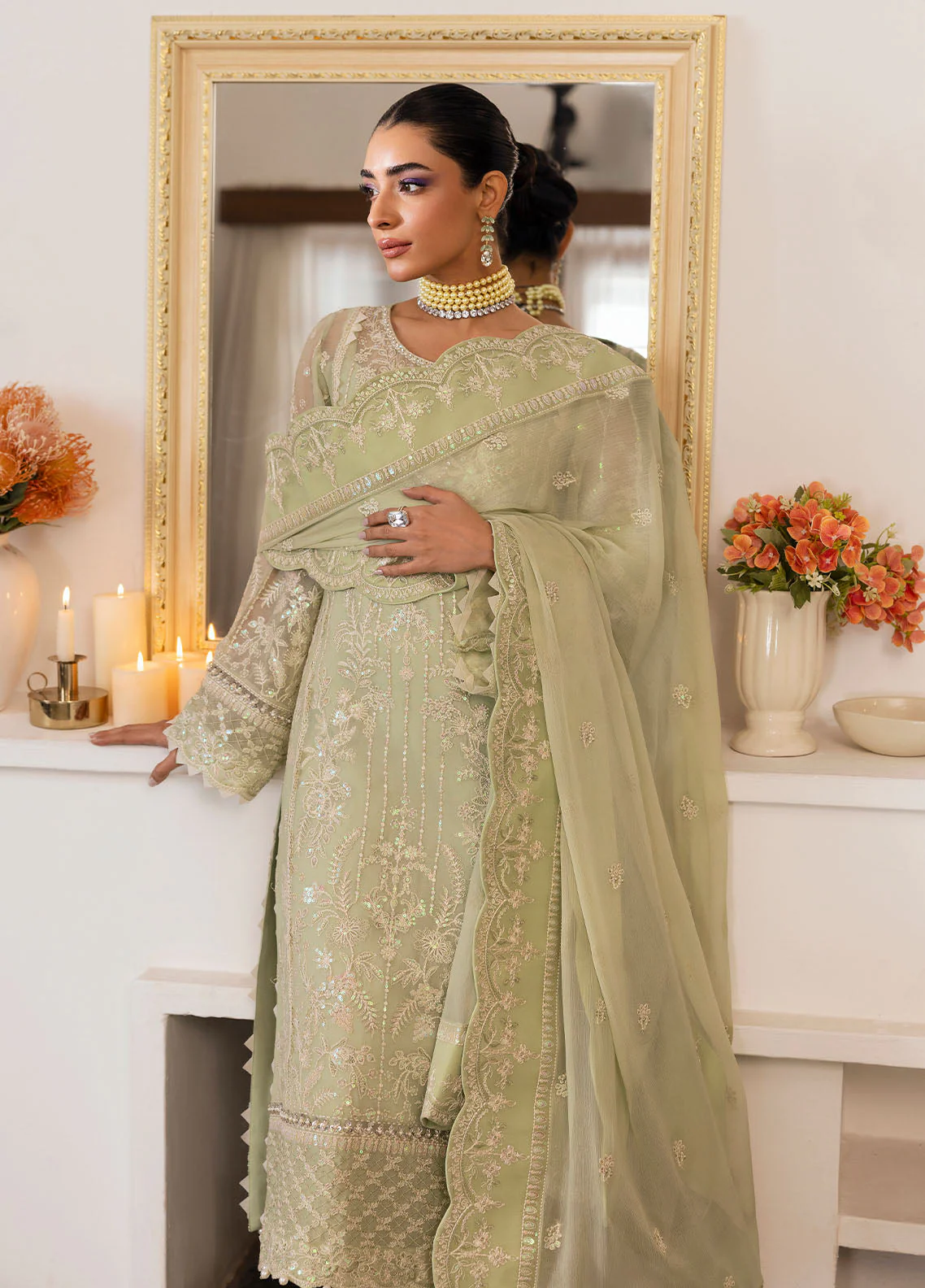 Reverie By Gulaal Unstitched 3 Piece Formals Suit-Virida - Image 2