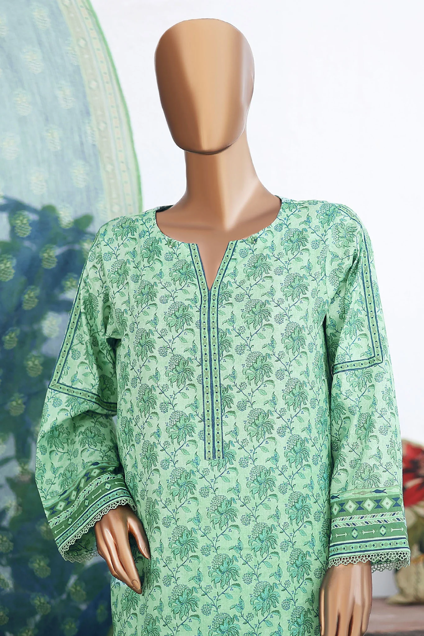 Virsa Meenakari By HZ Unstitched 3 Piece Emb Lawn Suit-VMC-111-A - Image 2