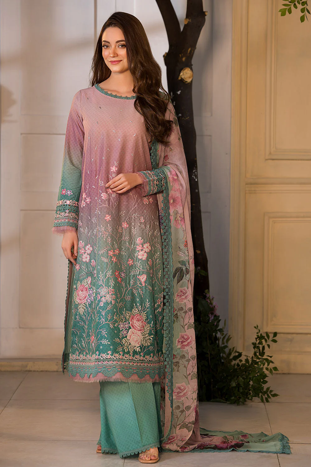 Vital by Sobia Nazir Unstitched 3 Piece Lawn Suit-V-11-A - Image 2