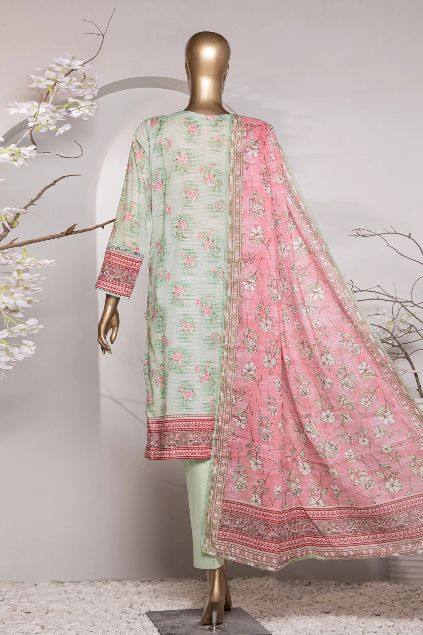 Vital Prints By HZ Unstitched 3 Piece Digital Printed Lawn Vol-02 Suit-VP-153 - Image 3