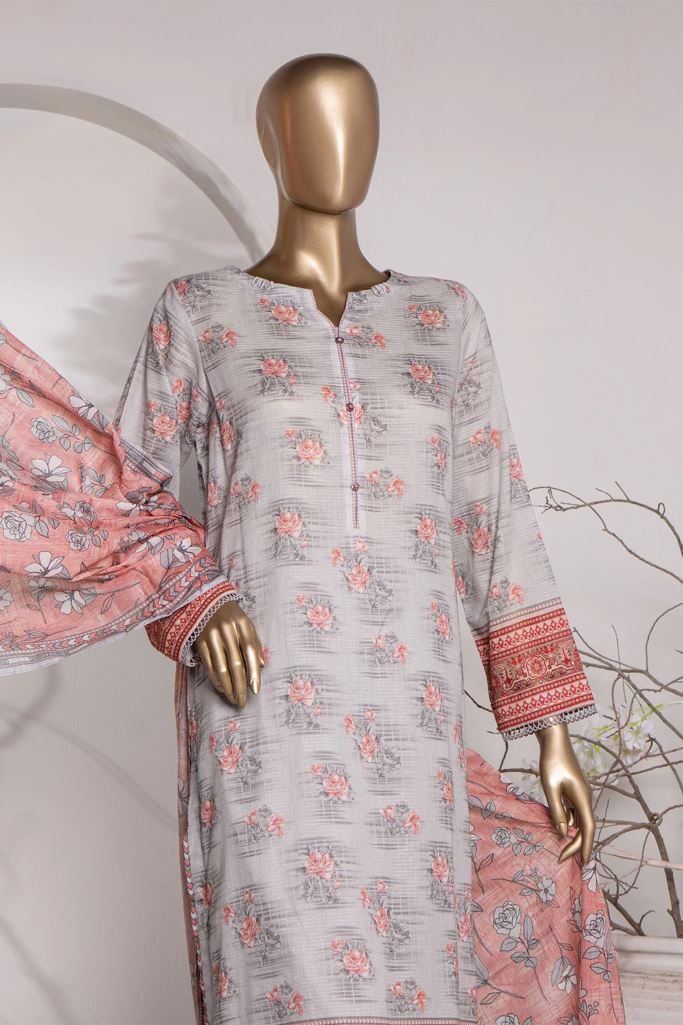 Vital Prints By HZ Unstitched 3 Piece Digital Printed Lawn Vol-02 Suit-VP-157 - Image 2