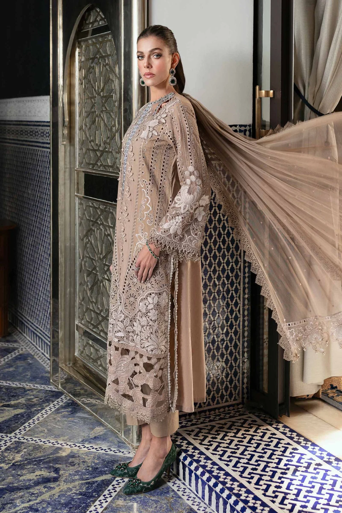 Voyage A'Luxe By Maria B Unstitched 3 Piece Lawn Suit-ML-2503-A - Image 6