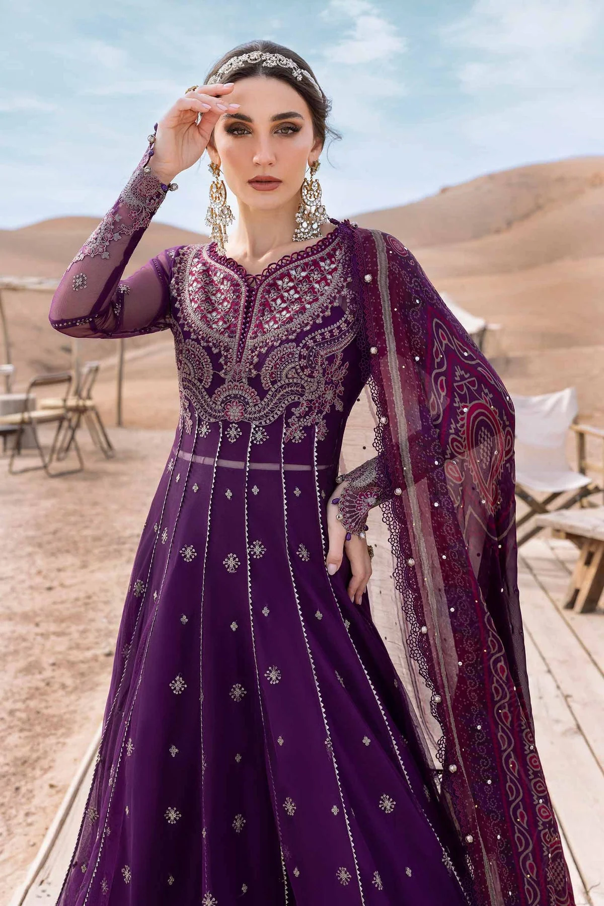 Voyage A'Luxe By Maria B Unstitched 3 Piece Lawn Suit-ML-2507-B - Image 2