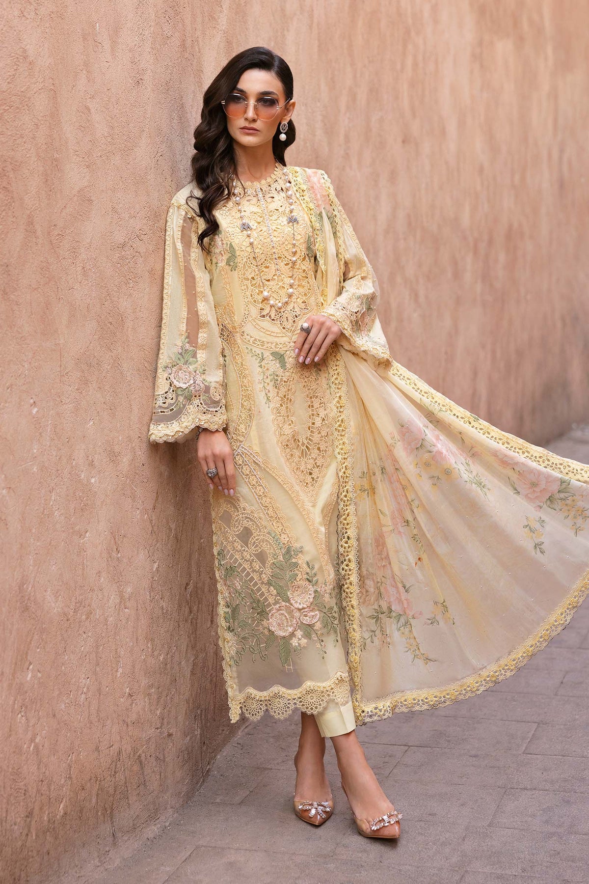 Voyage A'Luxe By Maria B Unstitched 3 Piece Lawn Suit-ML-2509-A - Image 3