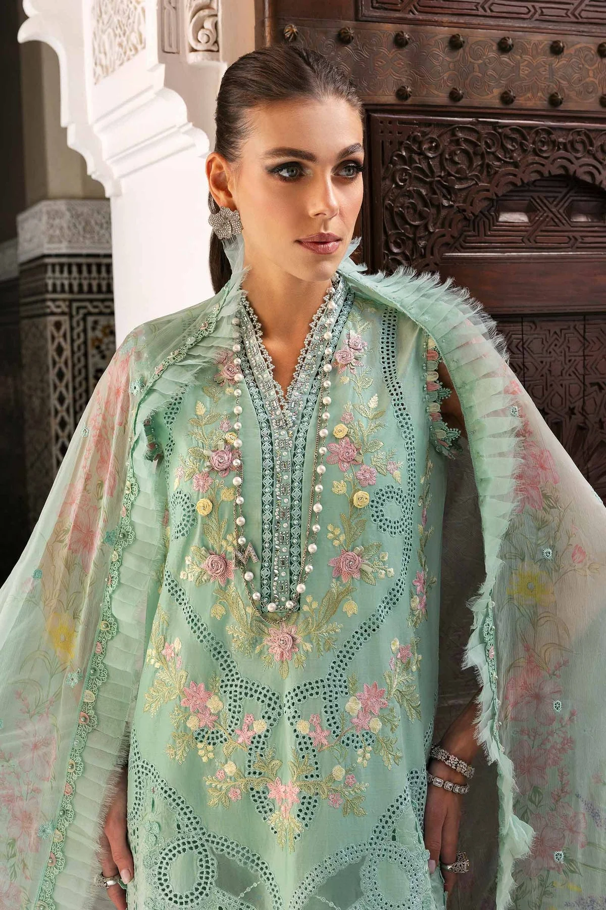 Voyage A'Luxe By Maria B Unstitched 3 Piece Lawn Suit-ML-2514-A - Image 2