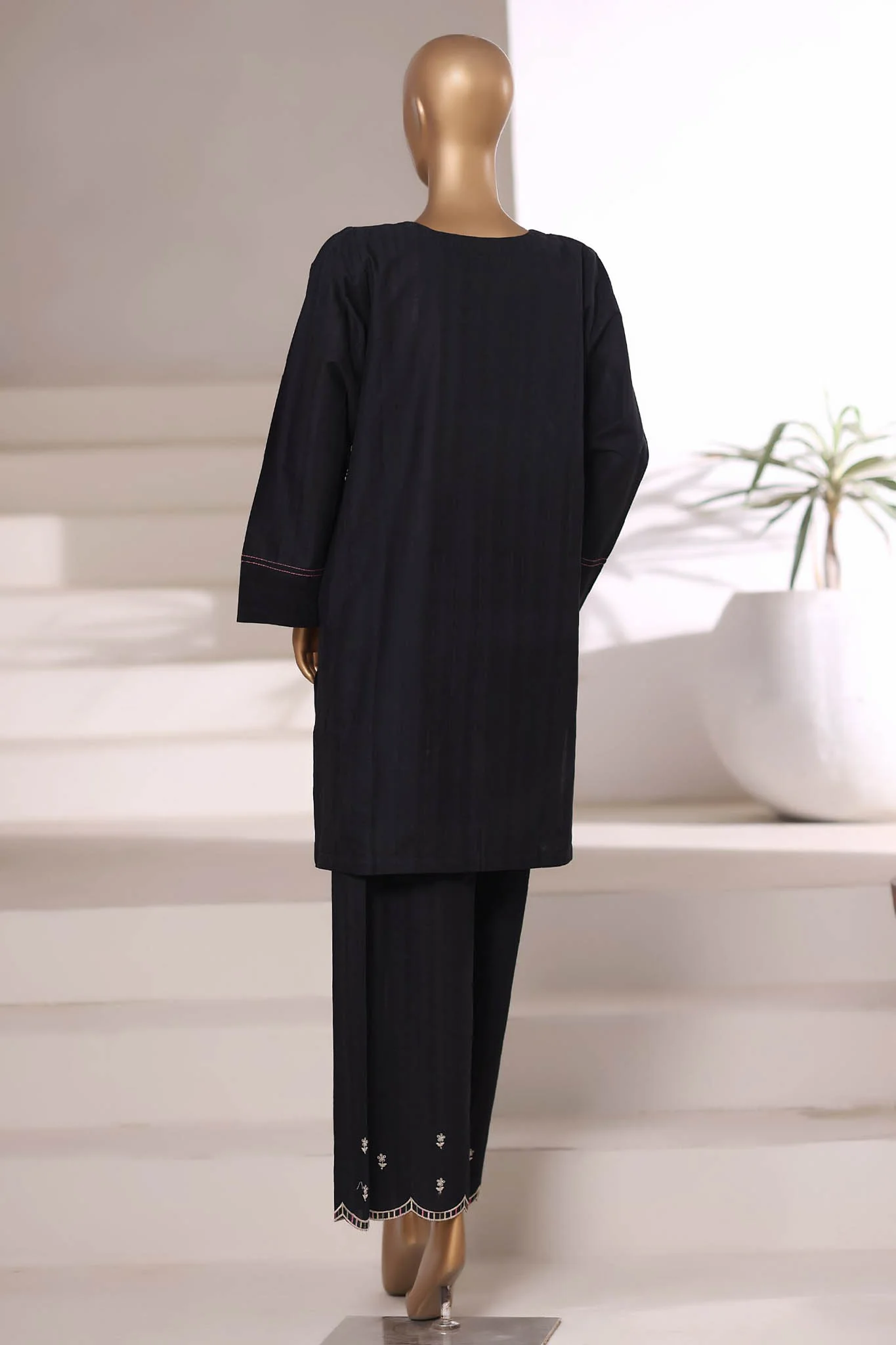 Vybe By Sada Bahar Stitched 2 Piece Emb Jacquard Set Vol-03 Suit-JC-08-Black - Image 3