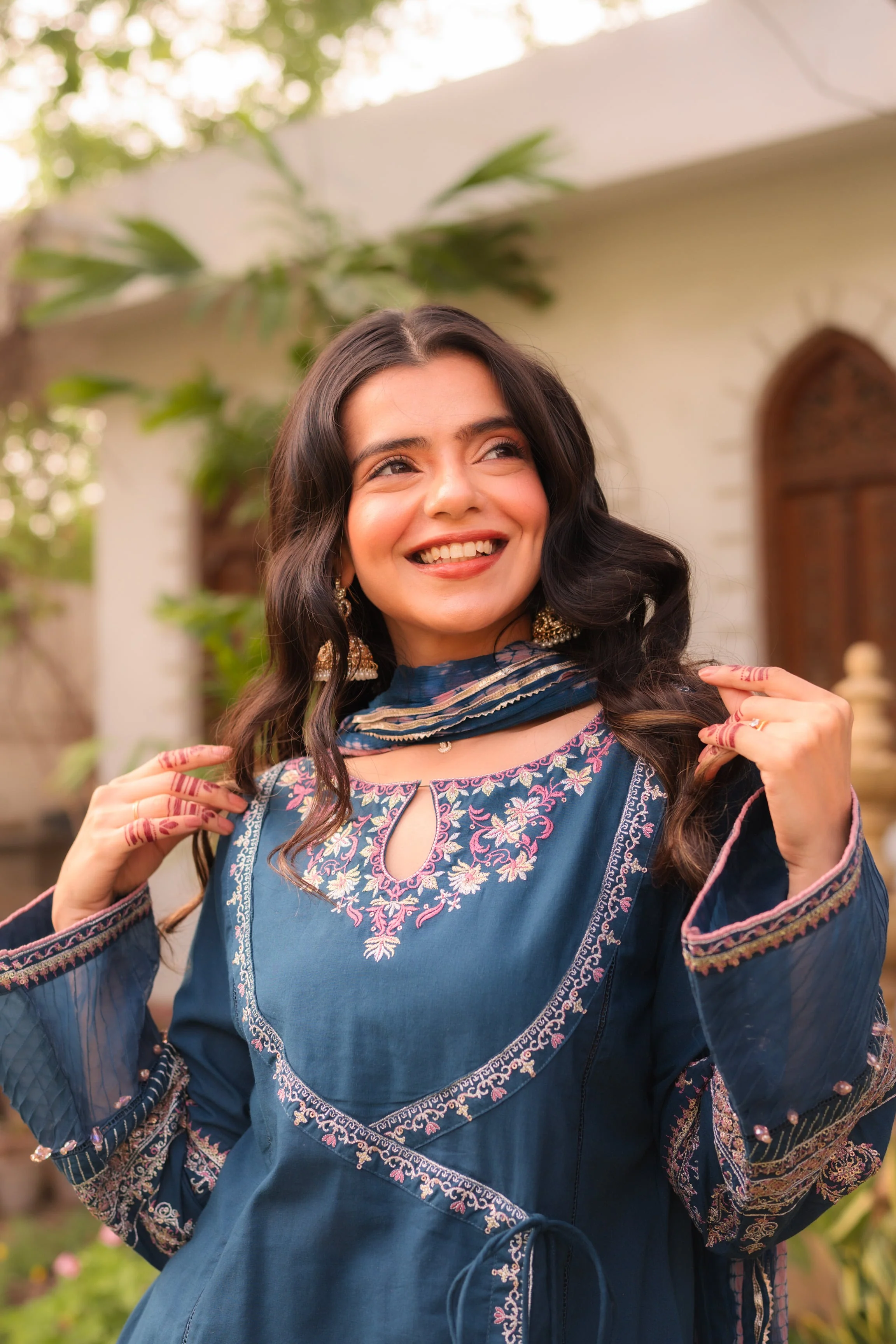 Omal By Komal Stitched 3 Piece Summer Suit-Warsha - 3pc - Image 2