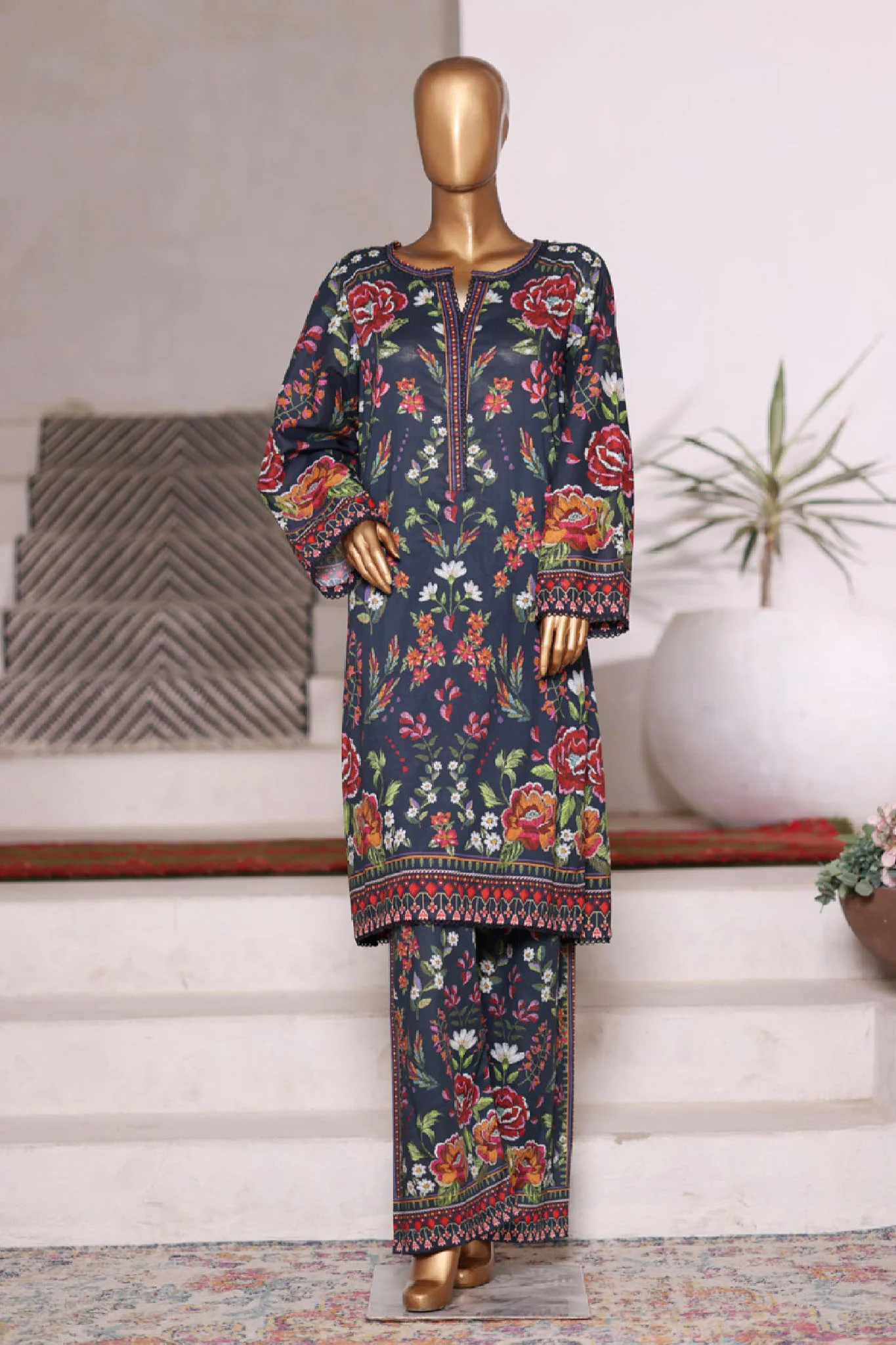 Bin Saeed Stitched 2 Piece Co Ords Cotton Vol-03 Suit-WC-2461-Black