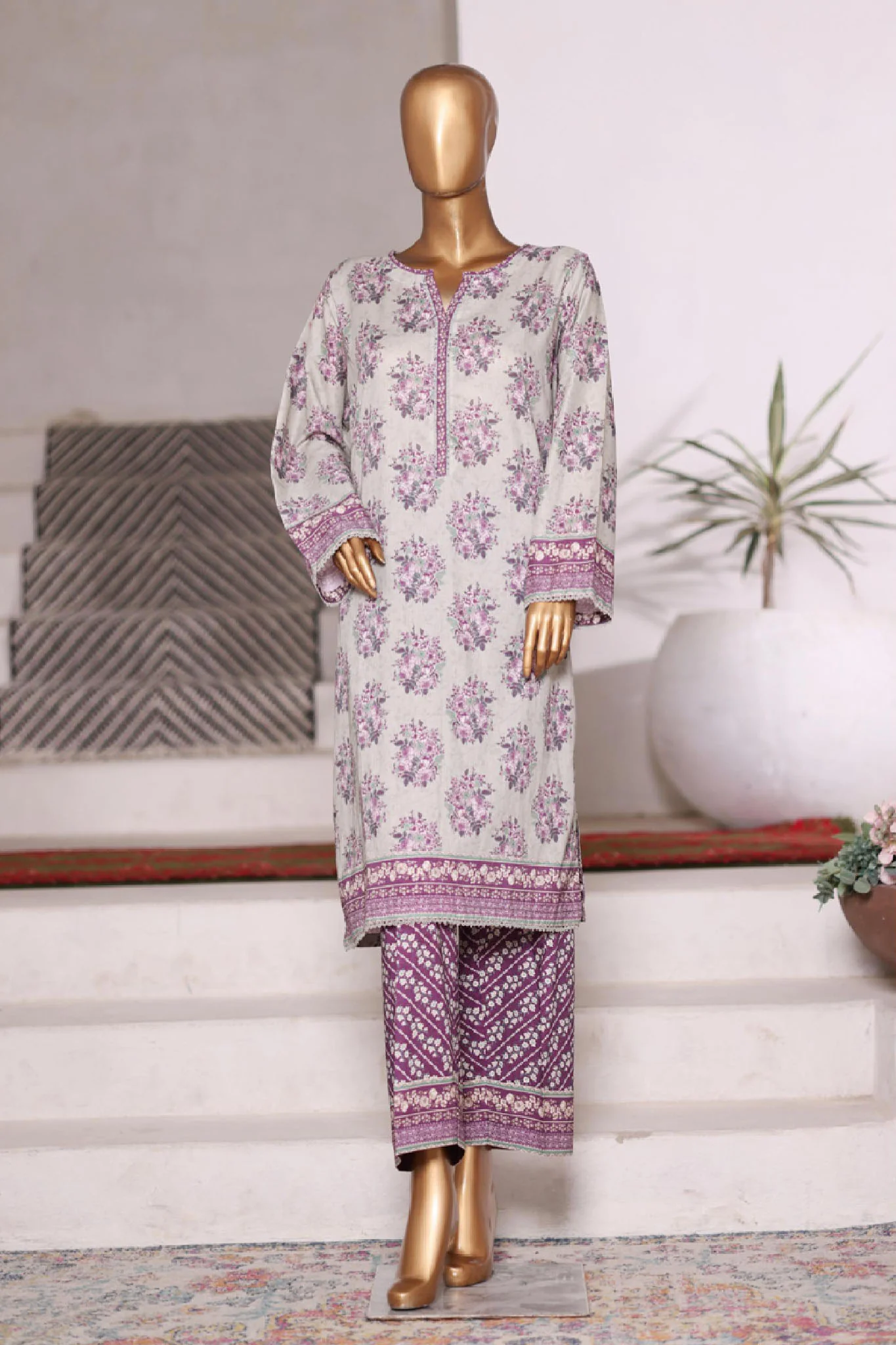 Bin Saeed Stitched 2 Piece Co Ords Cotton Vol-03 Suit-WC-2462-Green