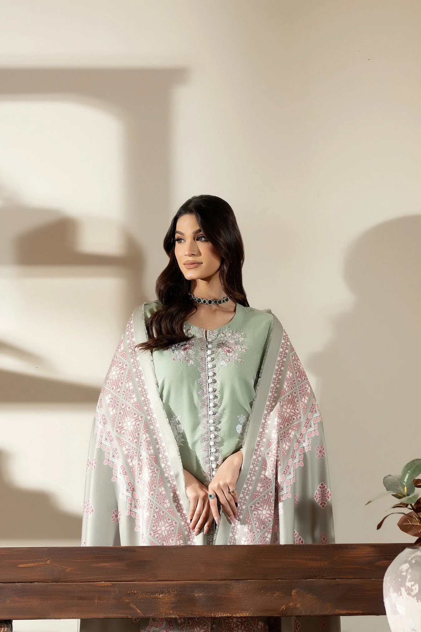 Justuju By Inara Stitched 3 Piece Winter Suit-SAGE DR-07 - Image 4