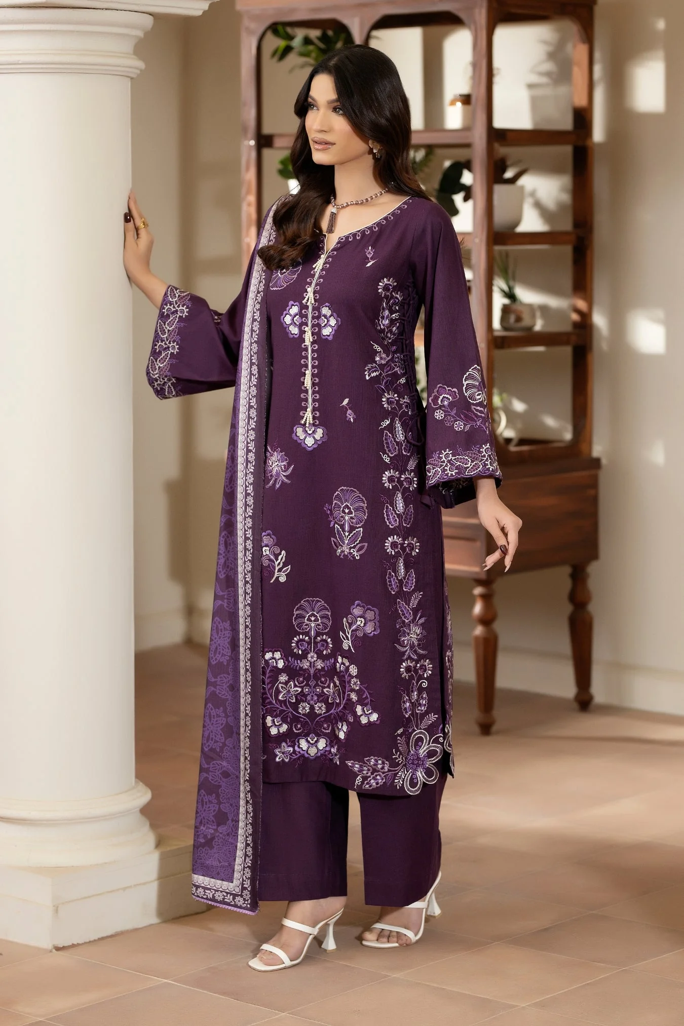 Justuju By Inara Stitched 3 Piece Winter Suit-TARANG DR-08 - Image 5