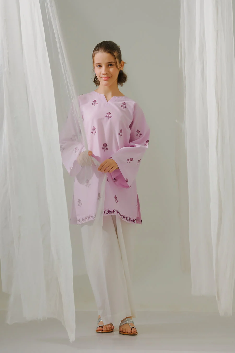 Sprinkles Stitched 1 Piece Summer Shirts Kids Suit-Whimsical Floral Charm - 1pc - Embroidered - Image 5