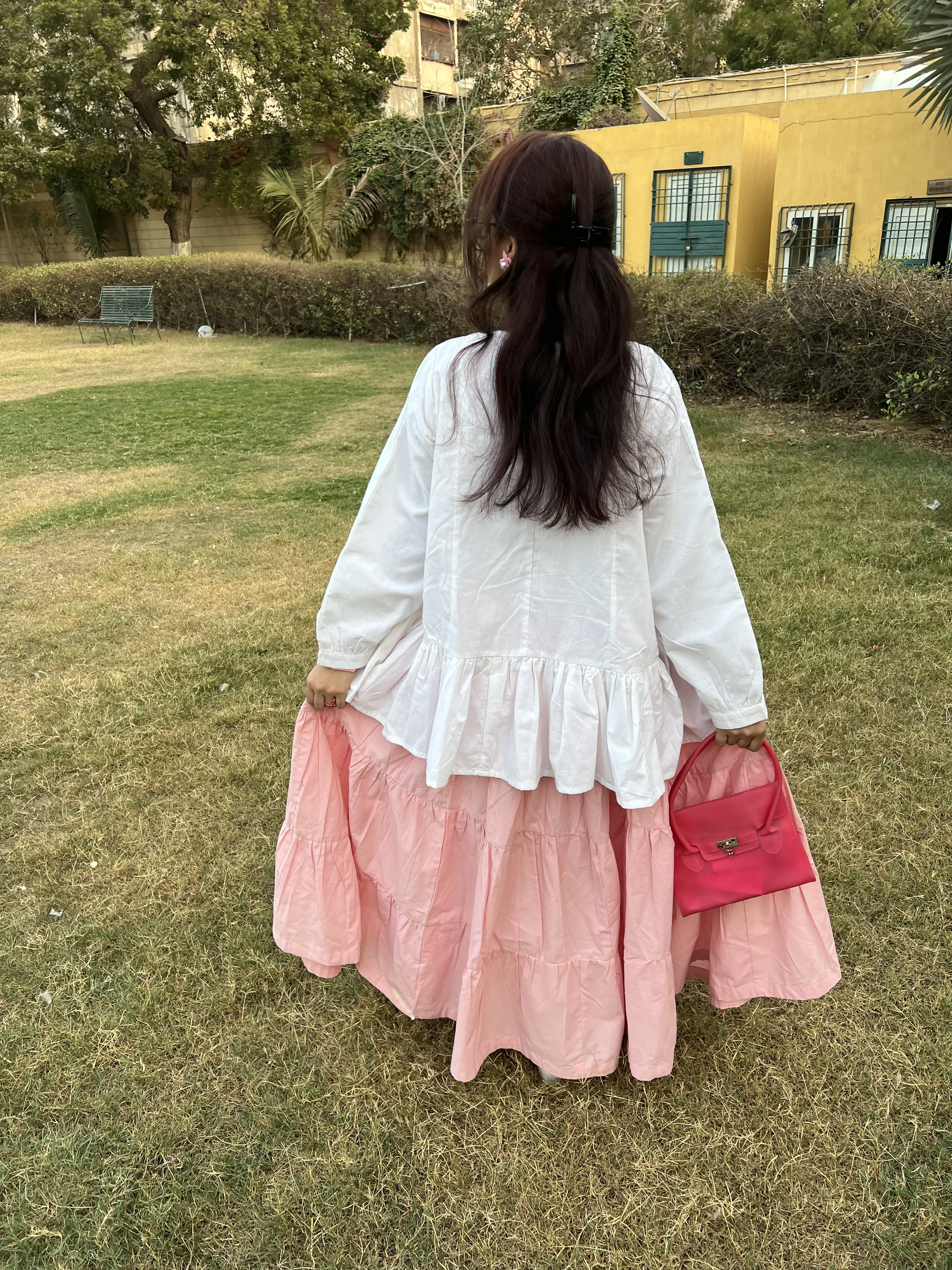 Urban Cut White Cotton Peplum Shirt - Image 3