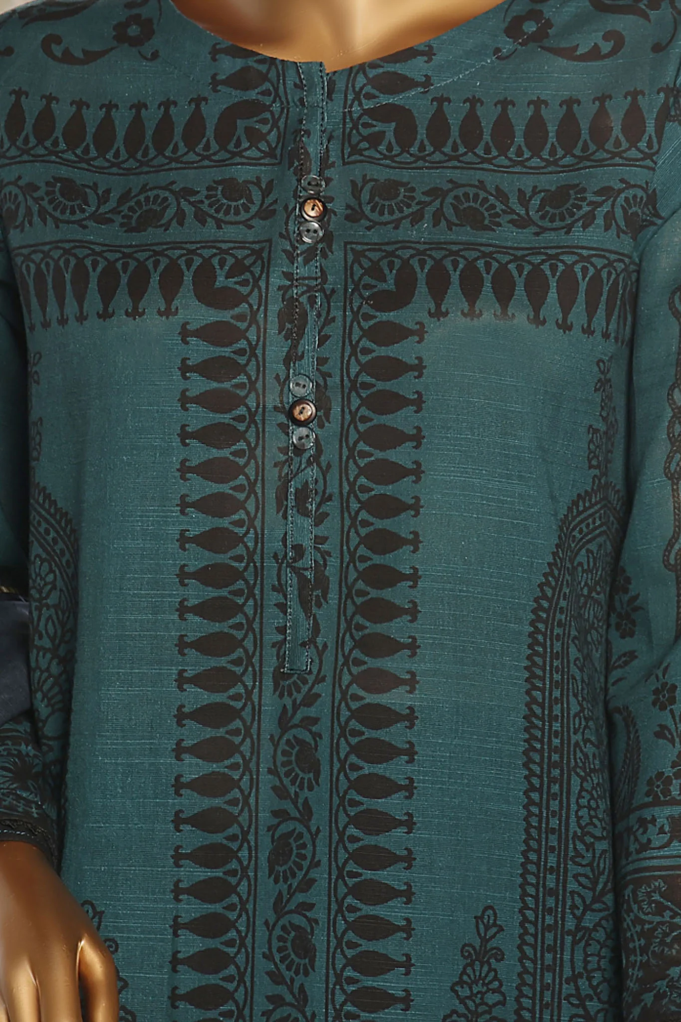 Wintry Prints By HZ Stitched 3 Piece Printed Khaddar Vol-02 Suit-KP-111 - Image 3
