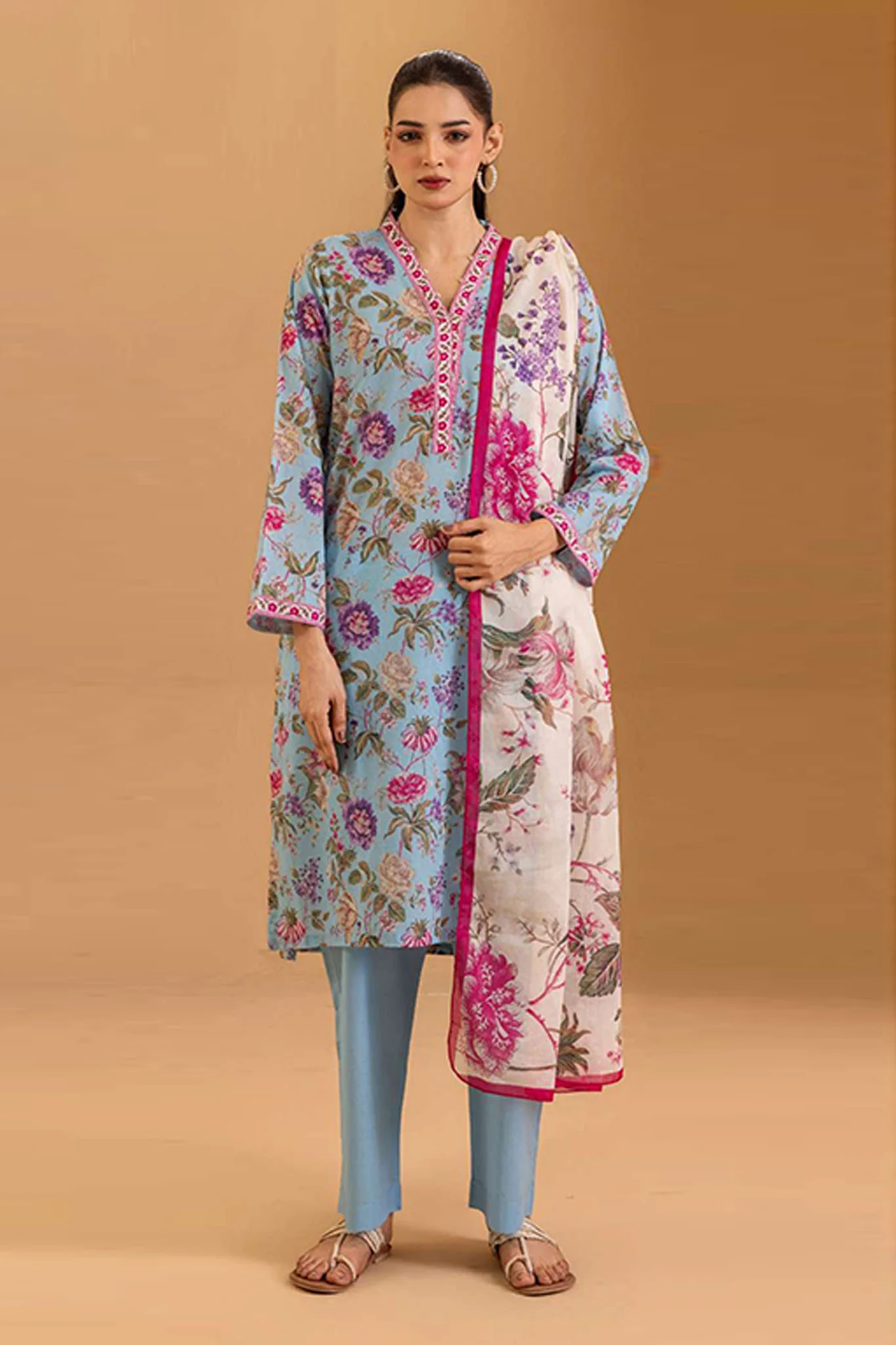 Zellbury Stitched 3 Piece Lawn Vol-01 Suit-WPS-32163