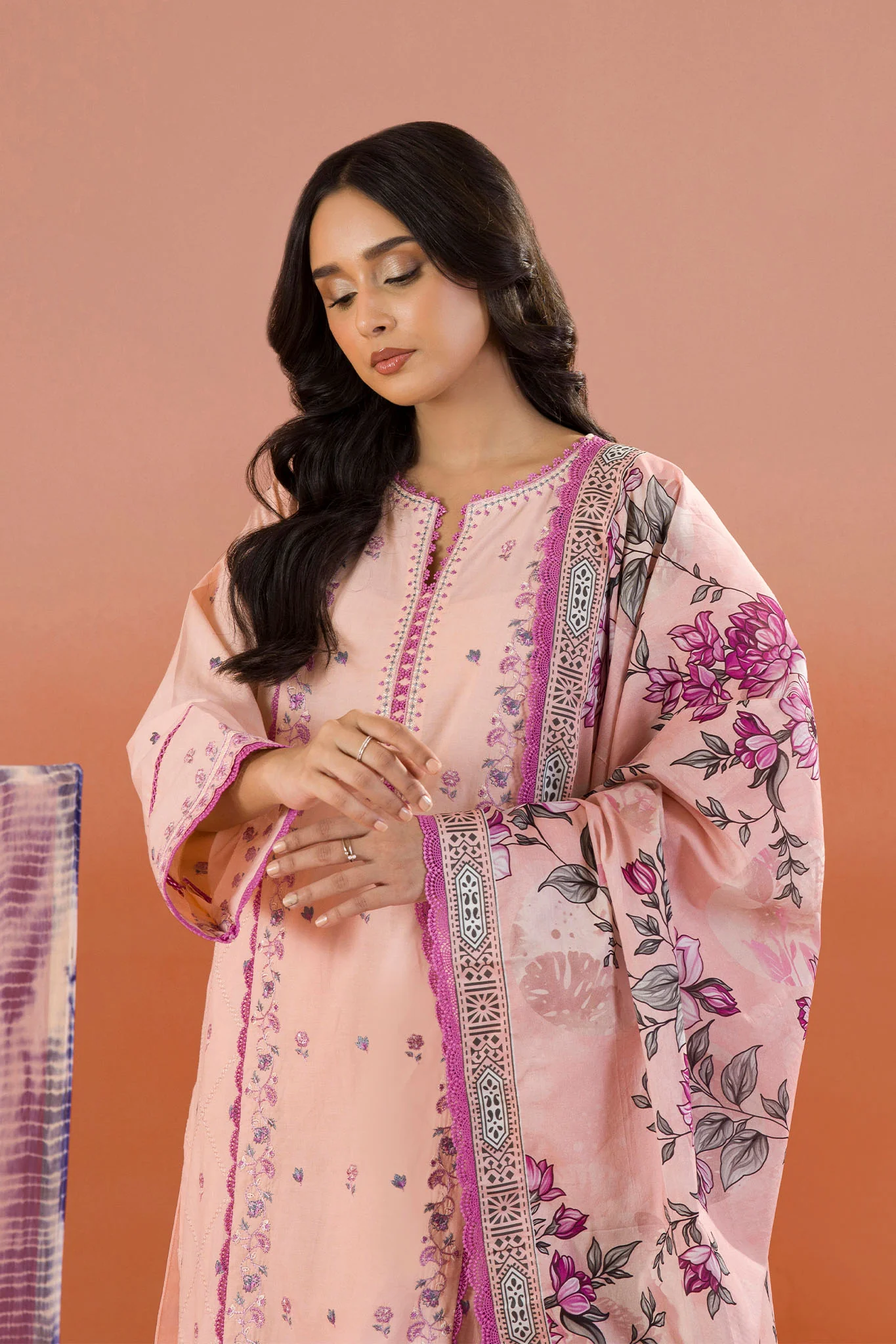 Zellbury Unstitched 3 Piece Dyed Cotton Suit-WUC-0062 - Image 2