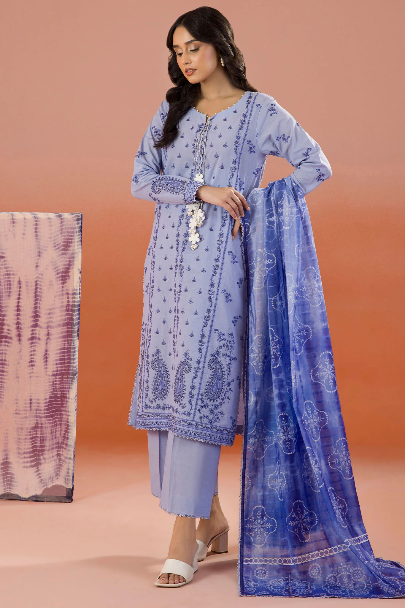 Zellbury Unstitched 3 Piece Dyed Cotton Suit-WUC-0068 - Image 3
