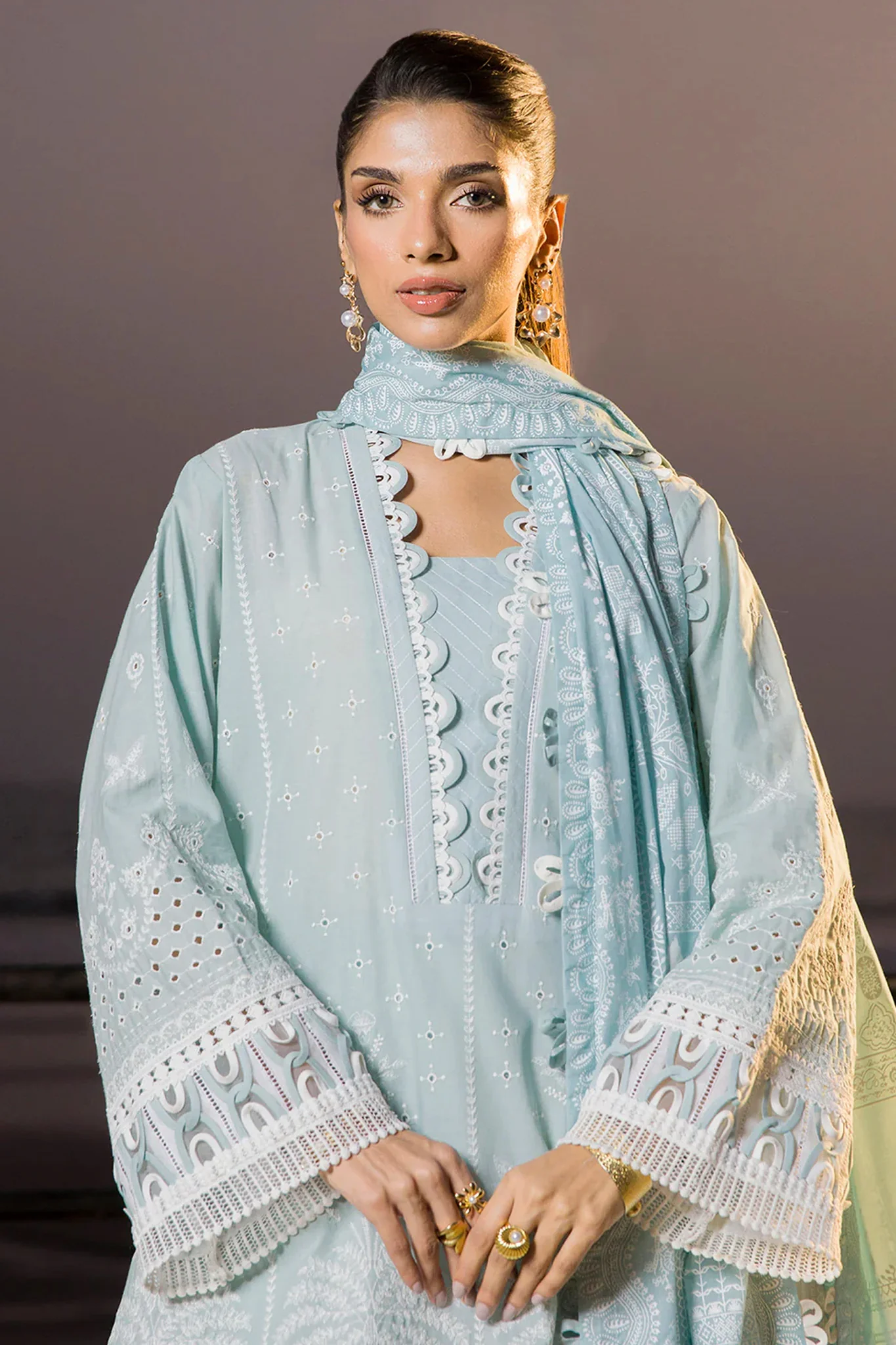Zellbury Unstitched 3 Piece Chikankari Cotton Vol-04 Suit-WUC-0079 - Image 2
