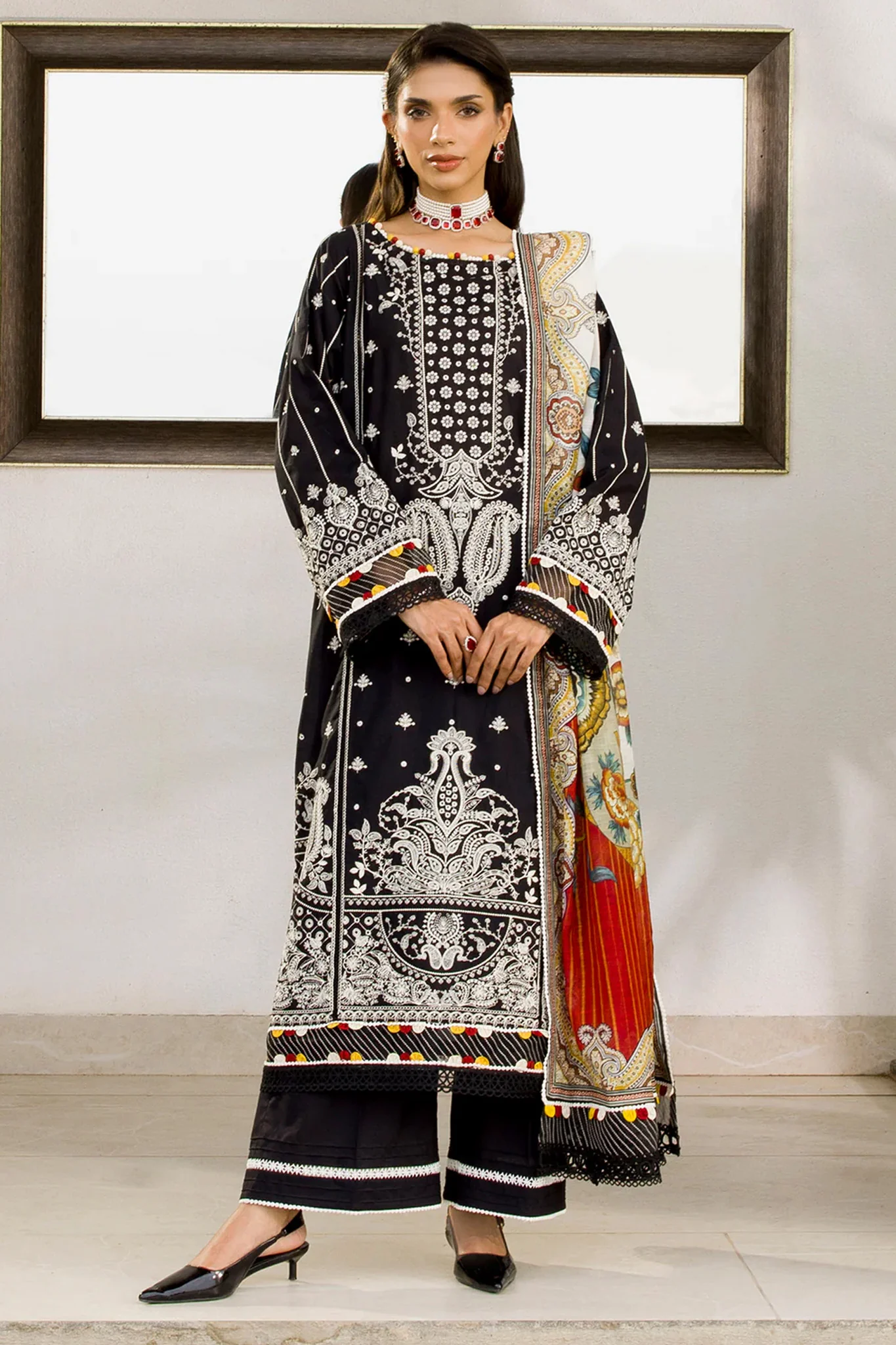 Zellbury Unstitched 3 Piece Chikankari Cotton Vol-04 Suit-WUC-0080
