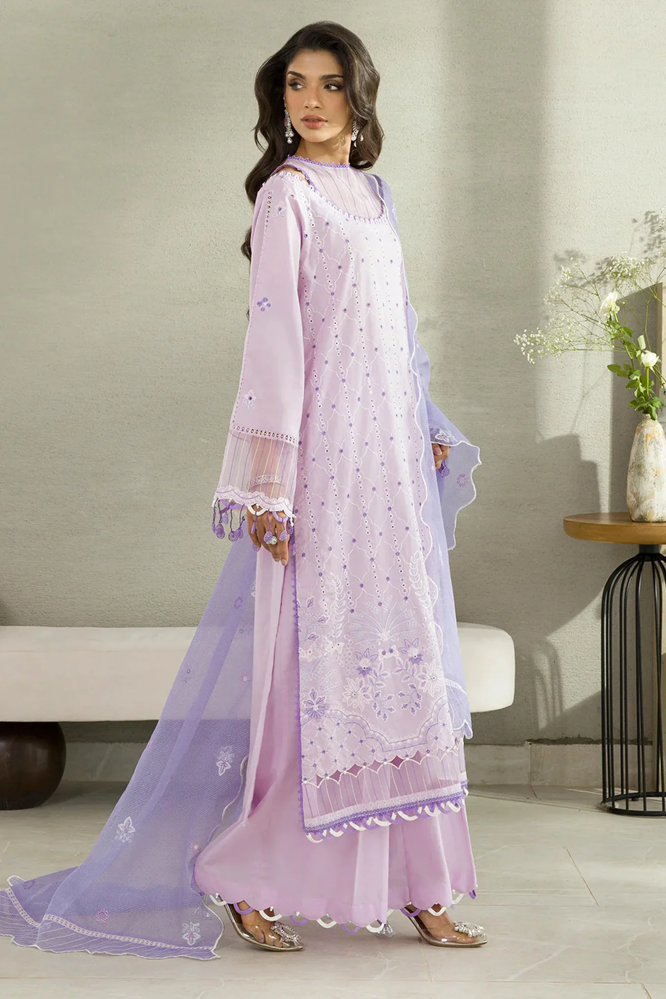 Zellbury Unstitched 3 Piece Chikankari Cotton Vol-04 Suit-WUC-0082 - Image 3