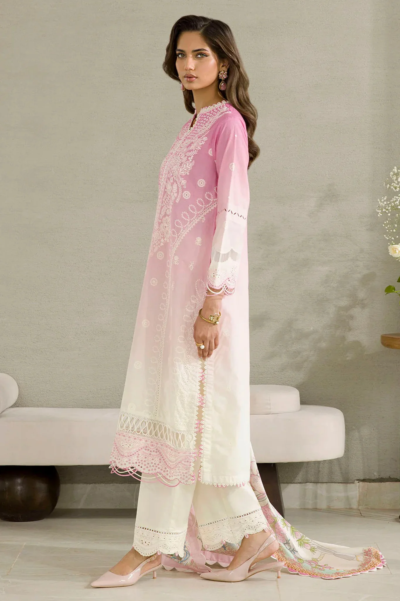 Zellbury Unstitched 3 Piece Chikankari Cotton Vol-04 Suit-WUC-0083 - Image 3
