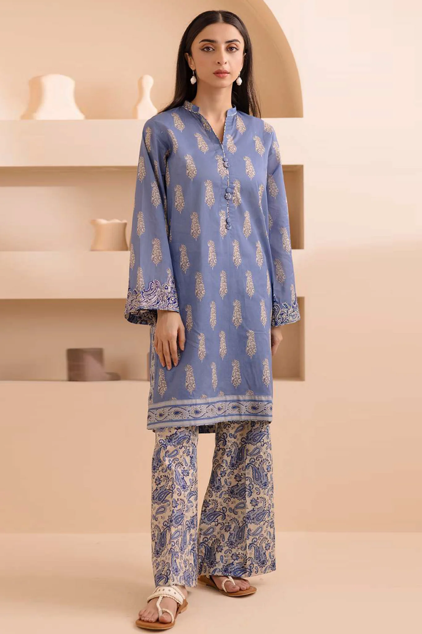 Zellbury Unstitched 2 Piece Lawn Vol-07 Suit-WUS-20231
